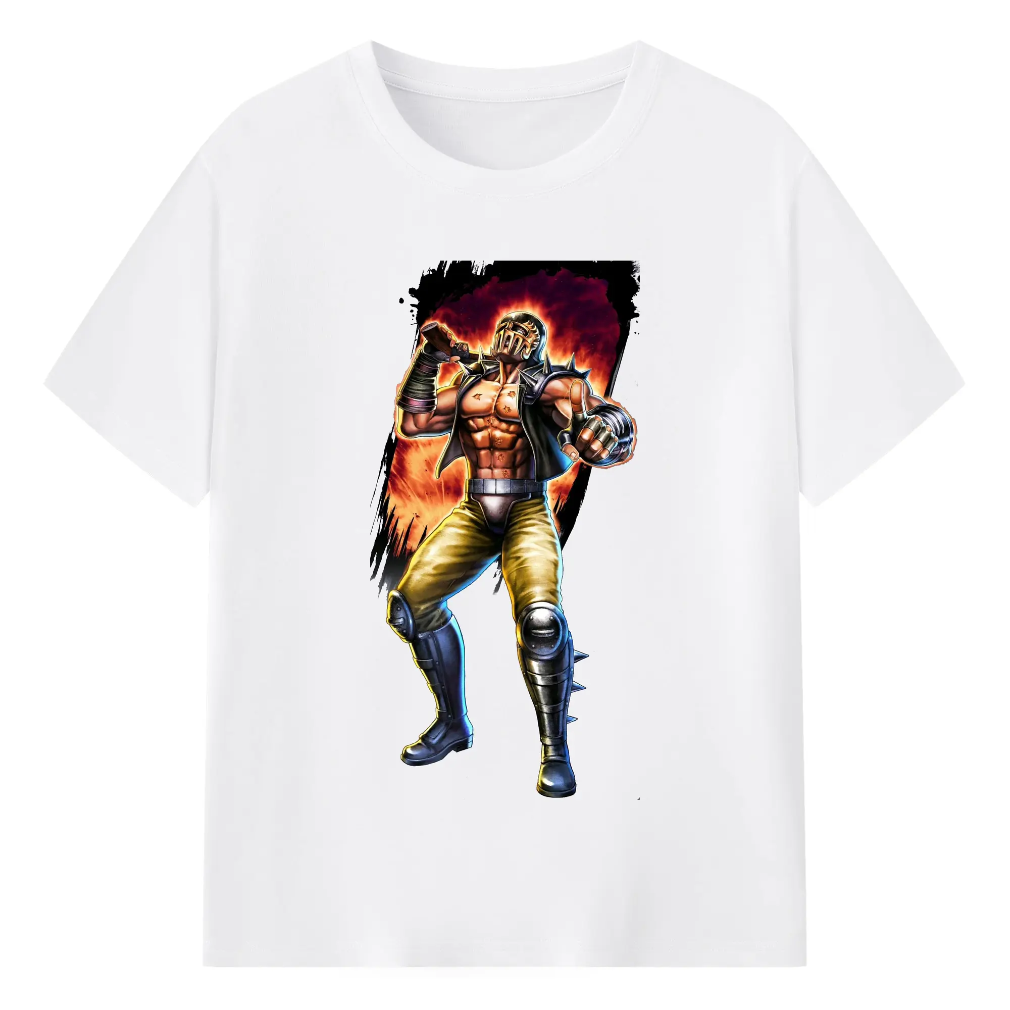 北斗の拳 世紀末の悪党 ジャギ - 綿100％ 半袖Tシャツ ・ フロントプリント ・ 快適 通気性 ・ 日常使い 散歩 スポーツ用