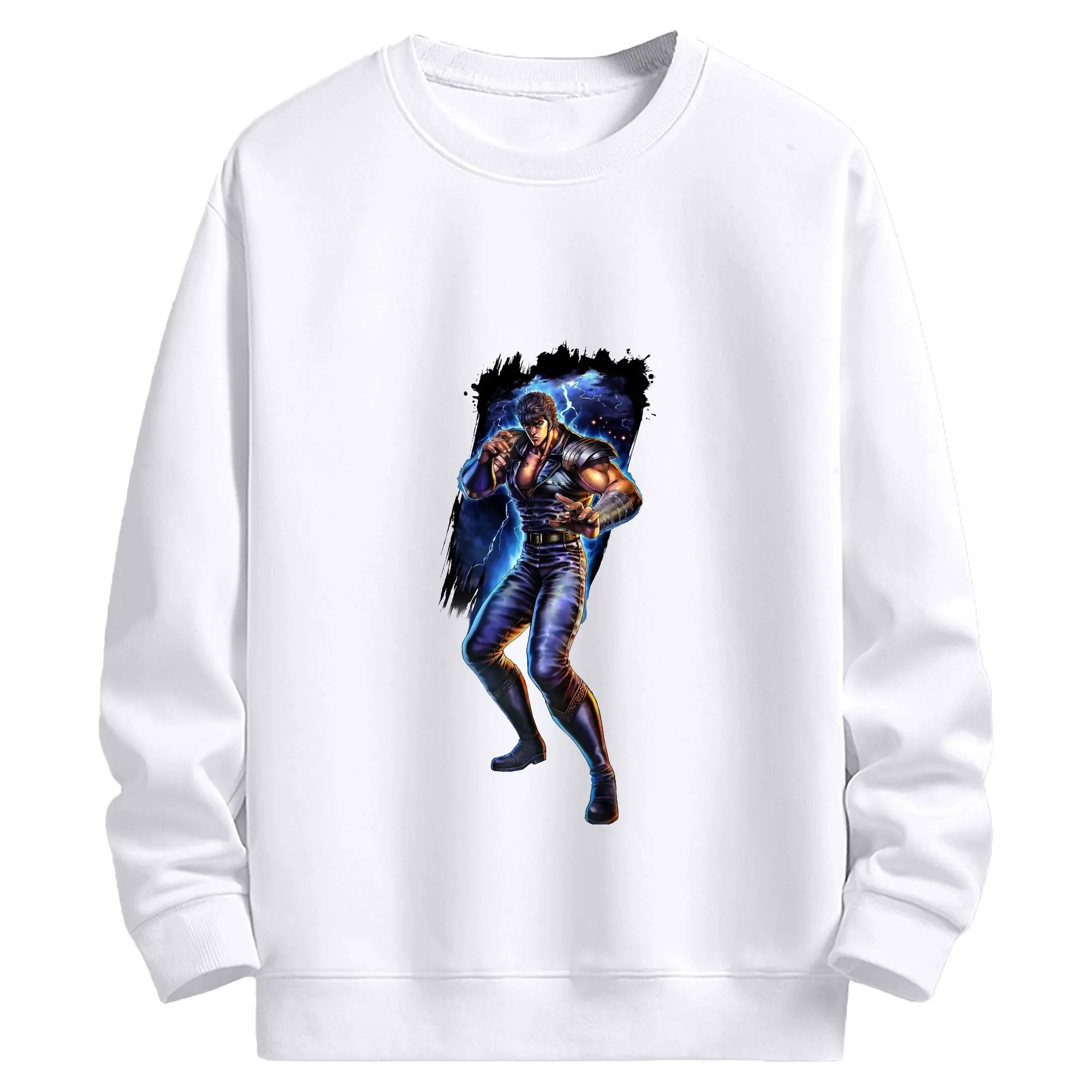 北斗の拳ケンシロウ　お前はもう死んでいる - 高品質 クルーネック スウェット ・ コットン59％ ポリエステル41％ ・ ユニセックス 長袖 トレーナー ・ カジュアル デイリー スポーツ 散歩用