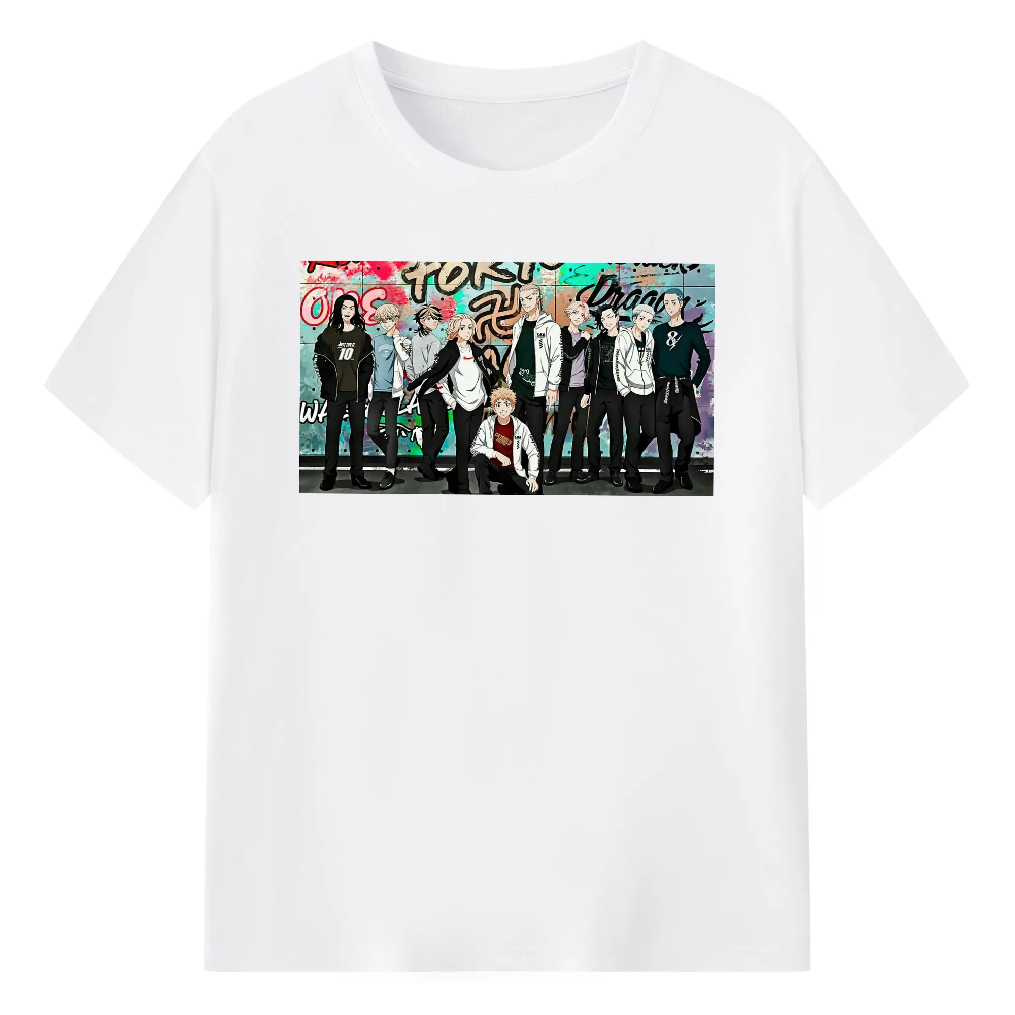 東京卍リベンジャーズ - 綿100％ 半袖Tシャツ ・ フロントプリント ・ 快適 通気性 ・ 日常使い 散歩 スポーツ用