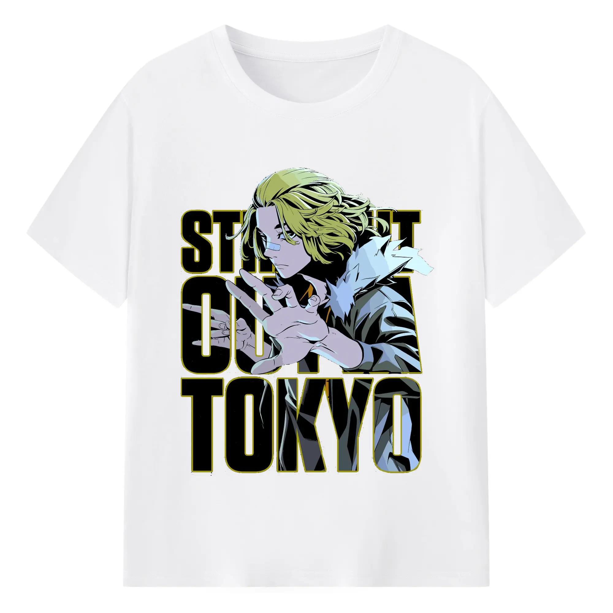 東京卍リベンジャーズ 東リベ佐野万次郎 - 綿100％ 半袖Tシャツ ・ フロントプリント ・ 快適 通気性 ・ 日常使い 散歩 スポーツ用