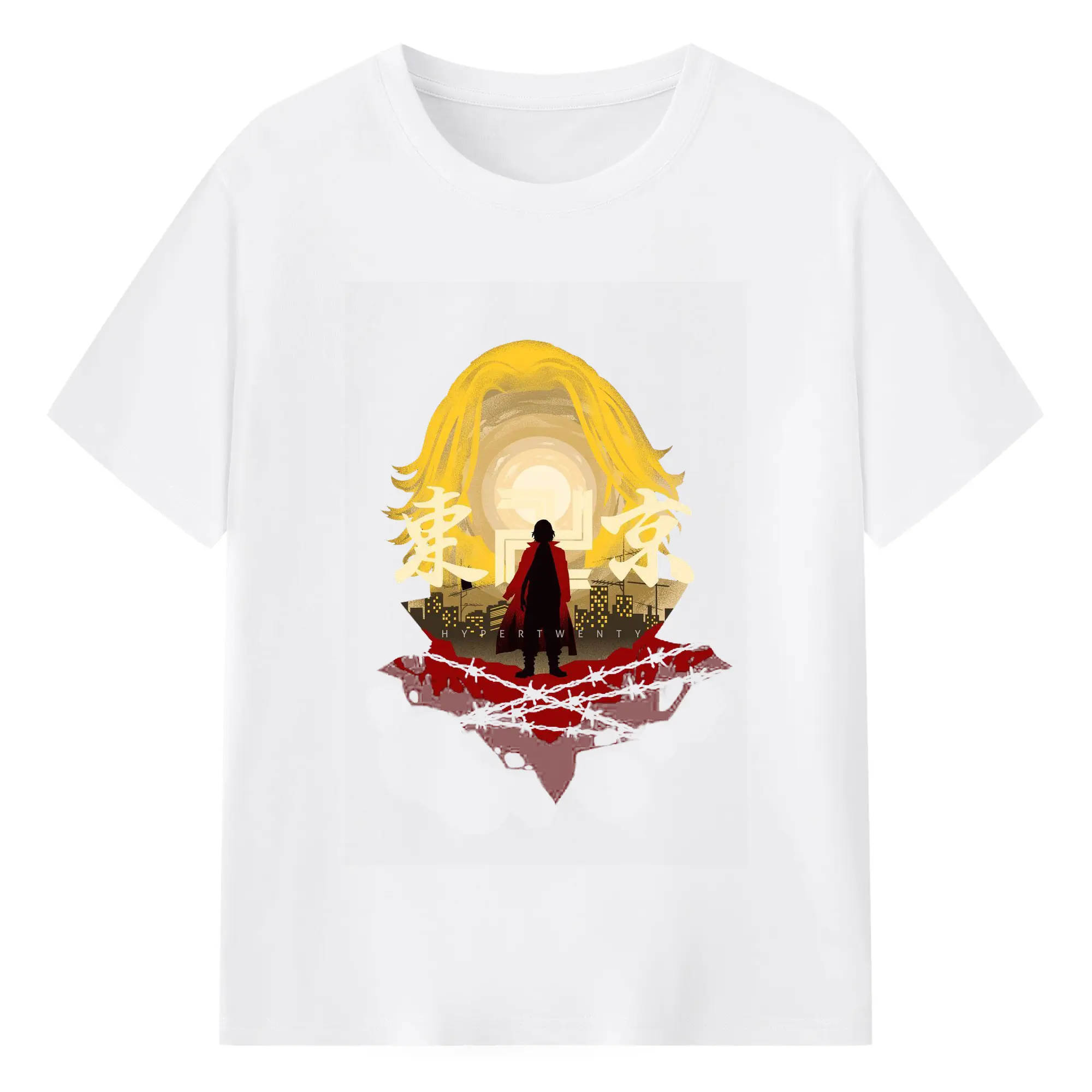 東京卍リベンジャーズ 東リベ佐野万次郎 - 綿100％ 半袖Tシャツ ・ フロントプリント ・ 快適 通気性 ・ 日常使い 散歩 スポーツ用