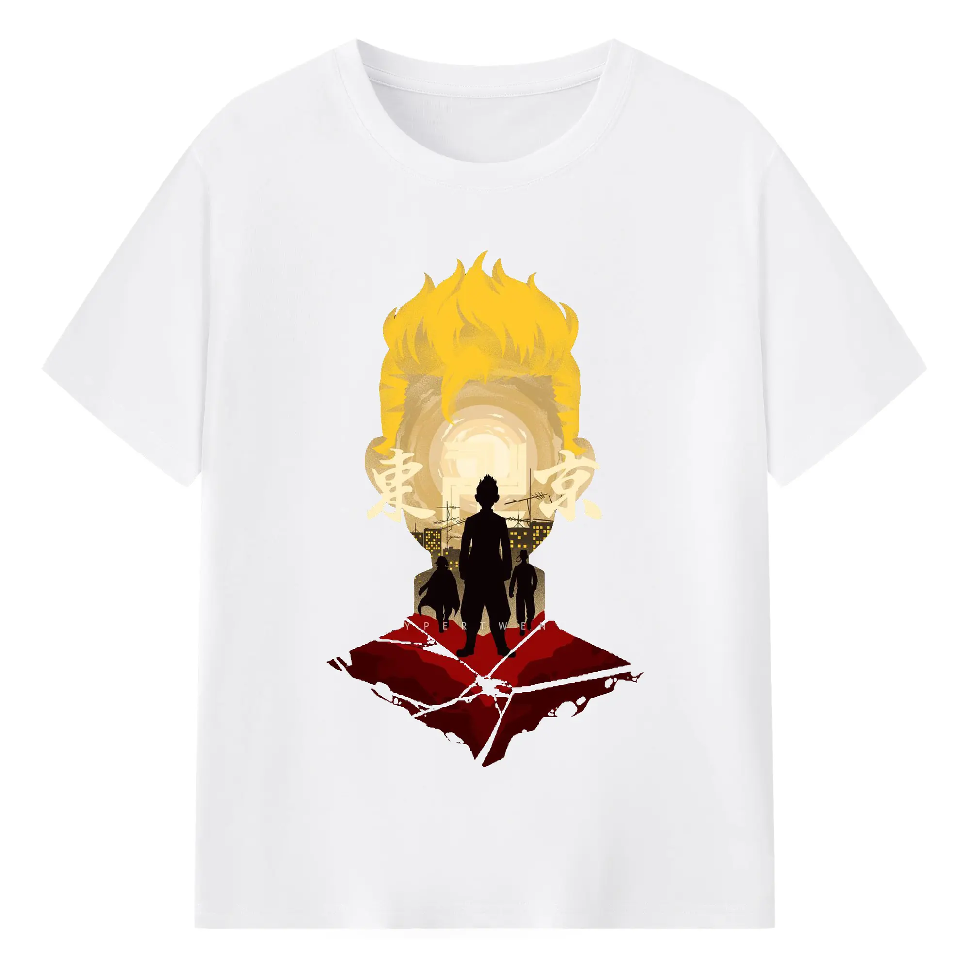 東京卍リベンジャーズ 東リベ花垣武道 - 綿100％ 半袖Tシャツ ・ フロントプリント ・ 快適 通気性 ・ 日常使い 散歩 スポーツ用