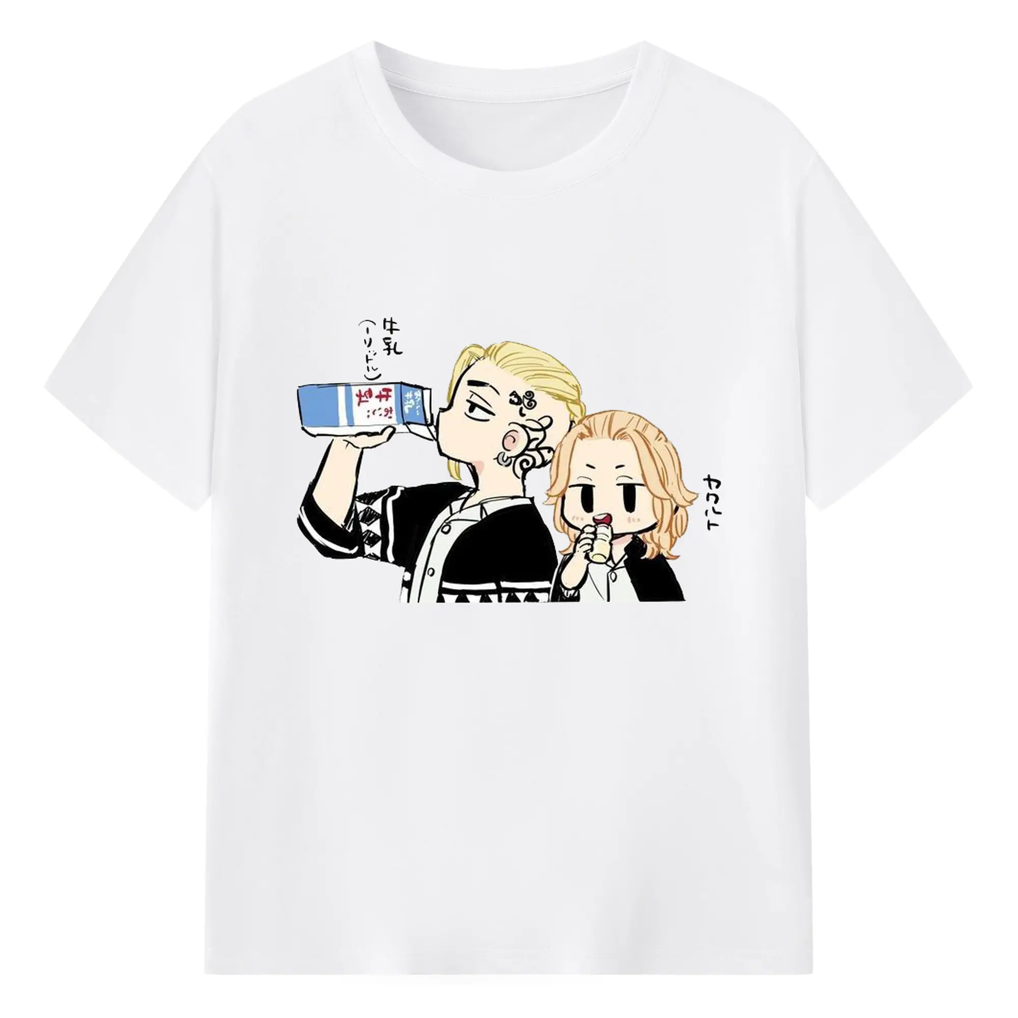 東京卍リベンジャーズ デフォルト ドラケンマイキー - 綿100％ 半袖Tシャツ ・ フロントプリント ・ 快適 通気性 ・ 日常使い 散歩 スポーツ用