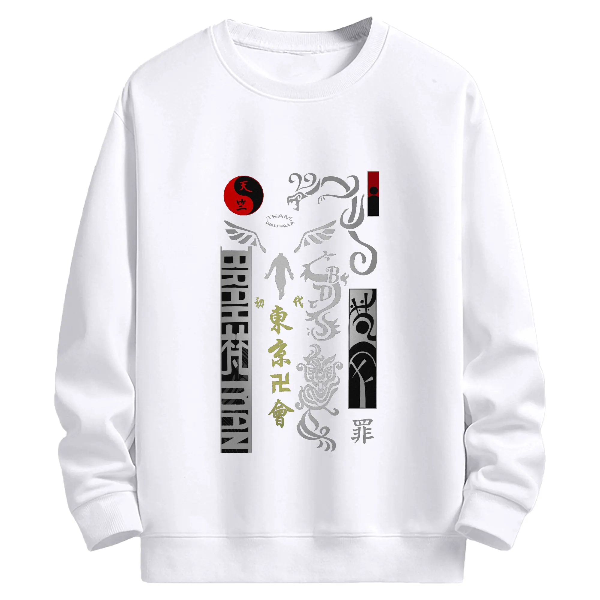東京卍リベンジャーズ  会徽 ロゴ - 高品質 クルーネック スウェット ・ コットン59％ ポリエステル41％ ・ ユニセックス 長袖 トレーナー ・ カジュアル デイリー スポーツ 散歩用
