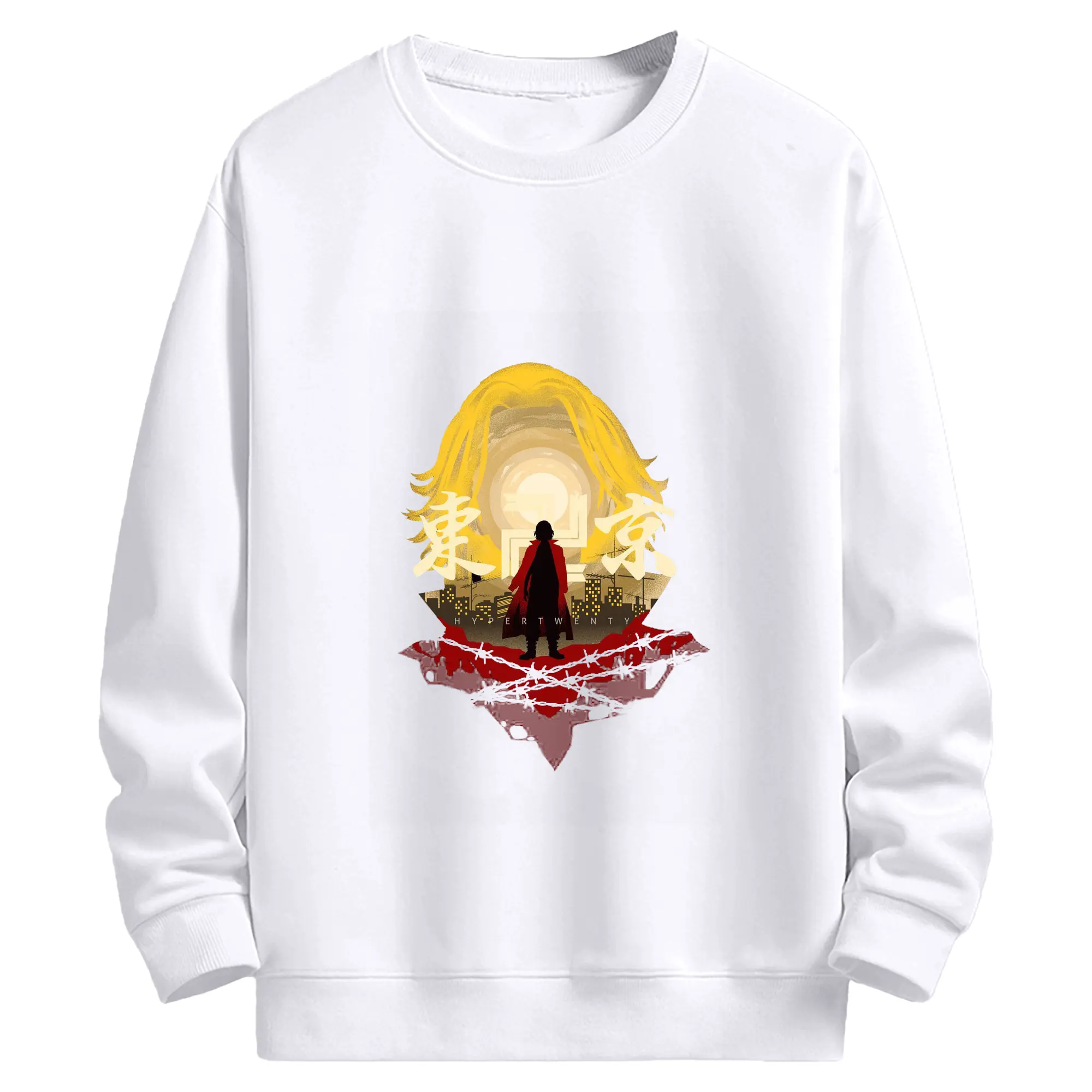 東京卍リベンジャーズ 東リベ佐野万次郎 - 高品質 クルーネック スウェット ・ コットン59％ ポリエステル41％ ・ ユニセックス 長袖 トレーナー ・ カジュアル デイリー スポーツ 散歩用