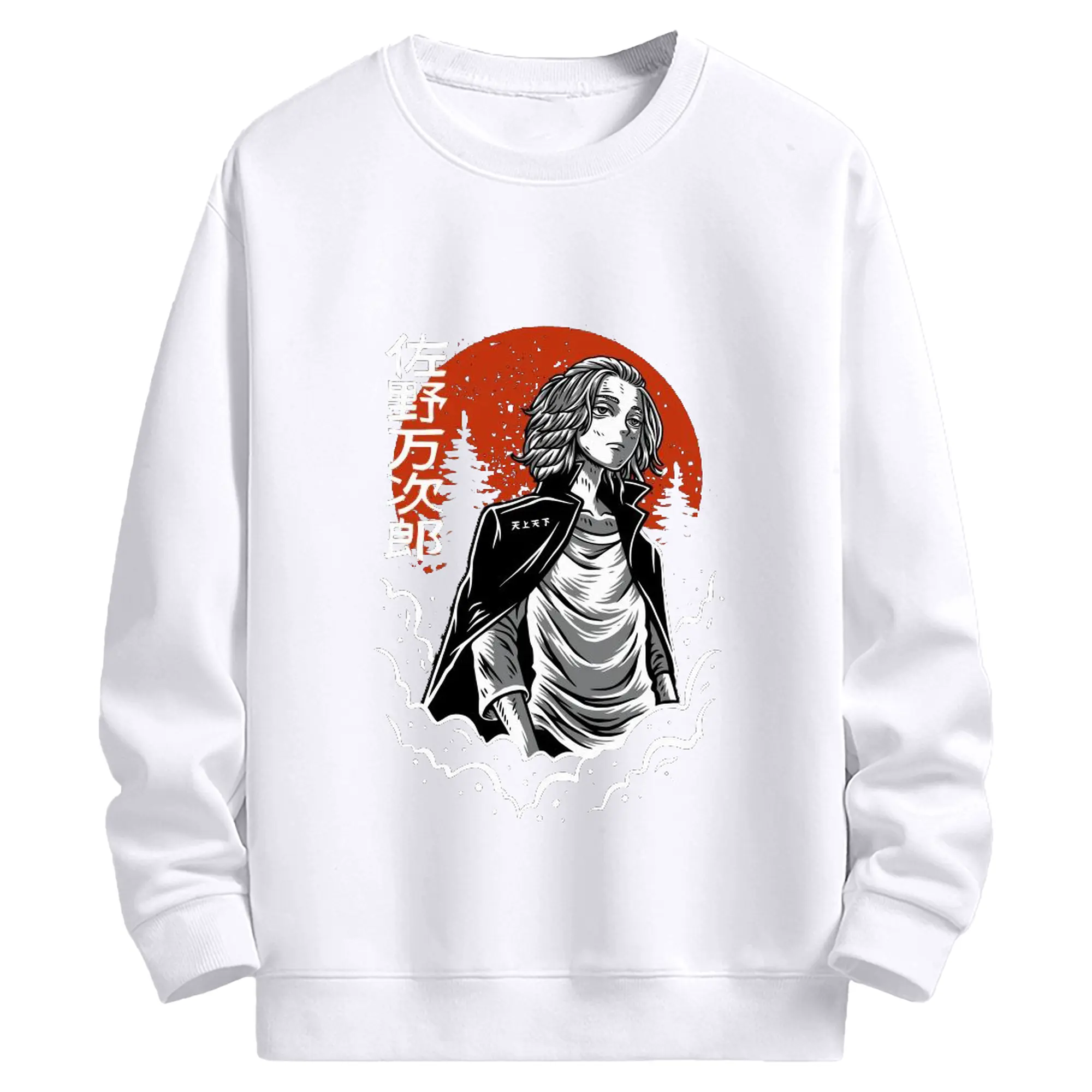 東京卍リベンジャーズ 東リベ佐野万次郎 - 高品質 クルーネック スウェット ・ コットン59％ ポリエステル41％ ・ ユニセックス 長袖 トレーナー ・ カジュアル デイリー スポーツ 散歩用