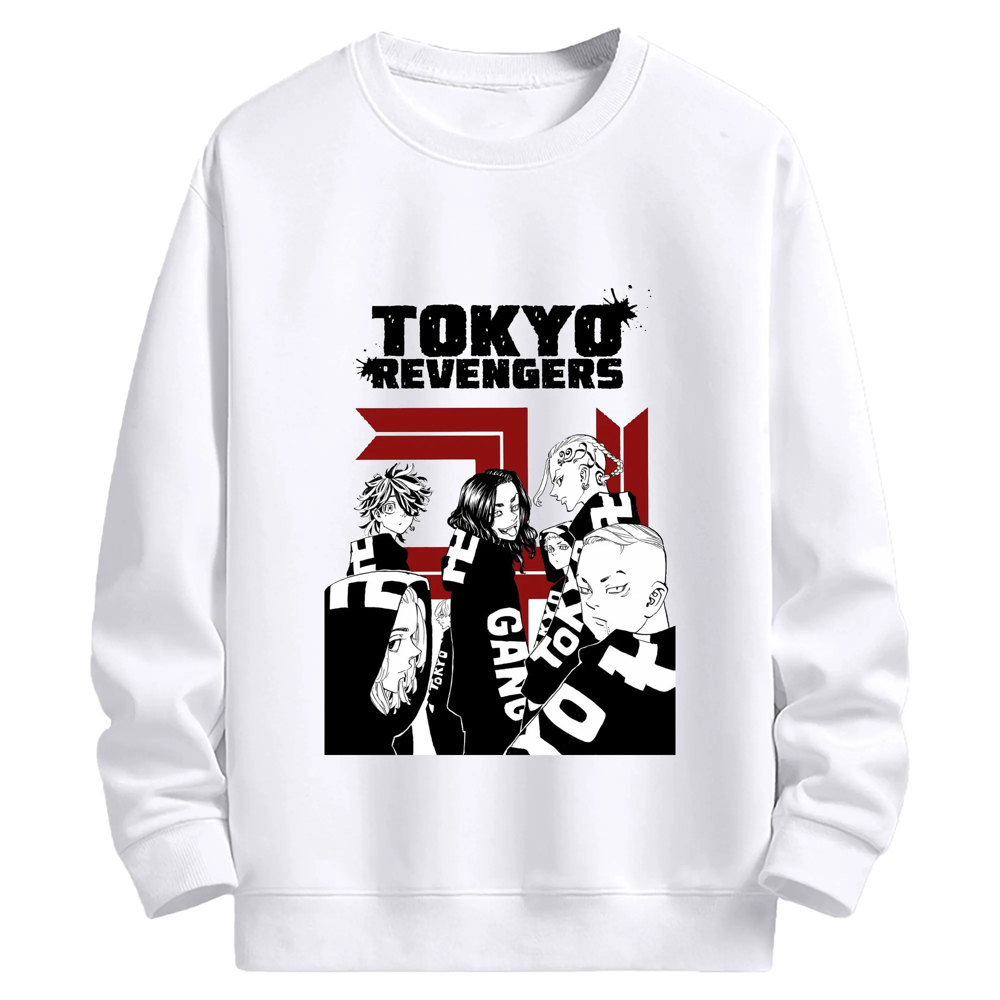 東京卍リベンジャーズ 東リベ隊長 - 高品質 クルーネック スウェット ・ コットン59％ ポリエステル41％ ・ ユニセックス 長袖 トレーナー ・ カジュアル デイリー スポーツ 散歩用
