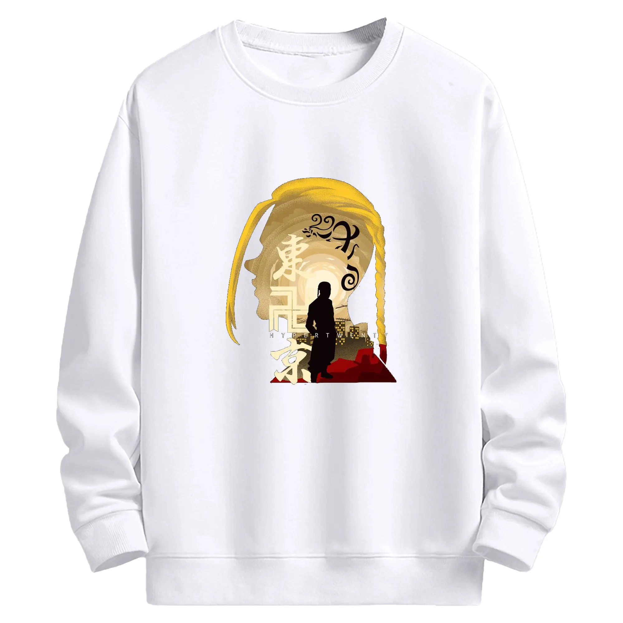 東京卍リベンジャーズ - 高品質 クルーネック スウェット ・ コットン59％ ポリエステル41％ ・ ユニセックス 長袖 トレーナー ・ カジュアル デイリー スポーツ 散歩用