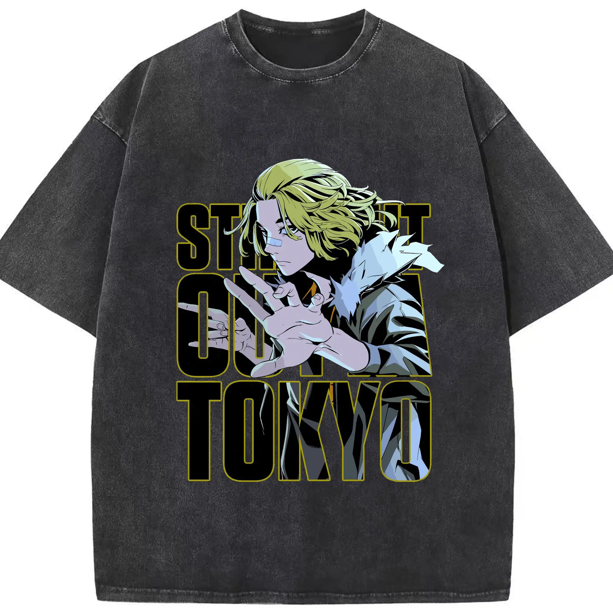 東京卍リベンジャーズ 東リベ佐野万次郎 - 綿100％ ヴィンテージ風 半袖Tシャツ ・ フロントプリント ・ 柔らか肌触り ・ 通気性 快適 ・ スポーツ カジュアル 外出用