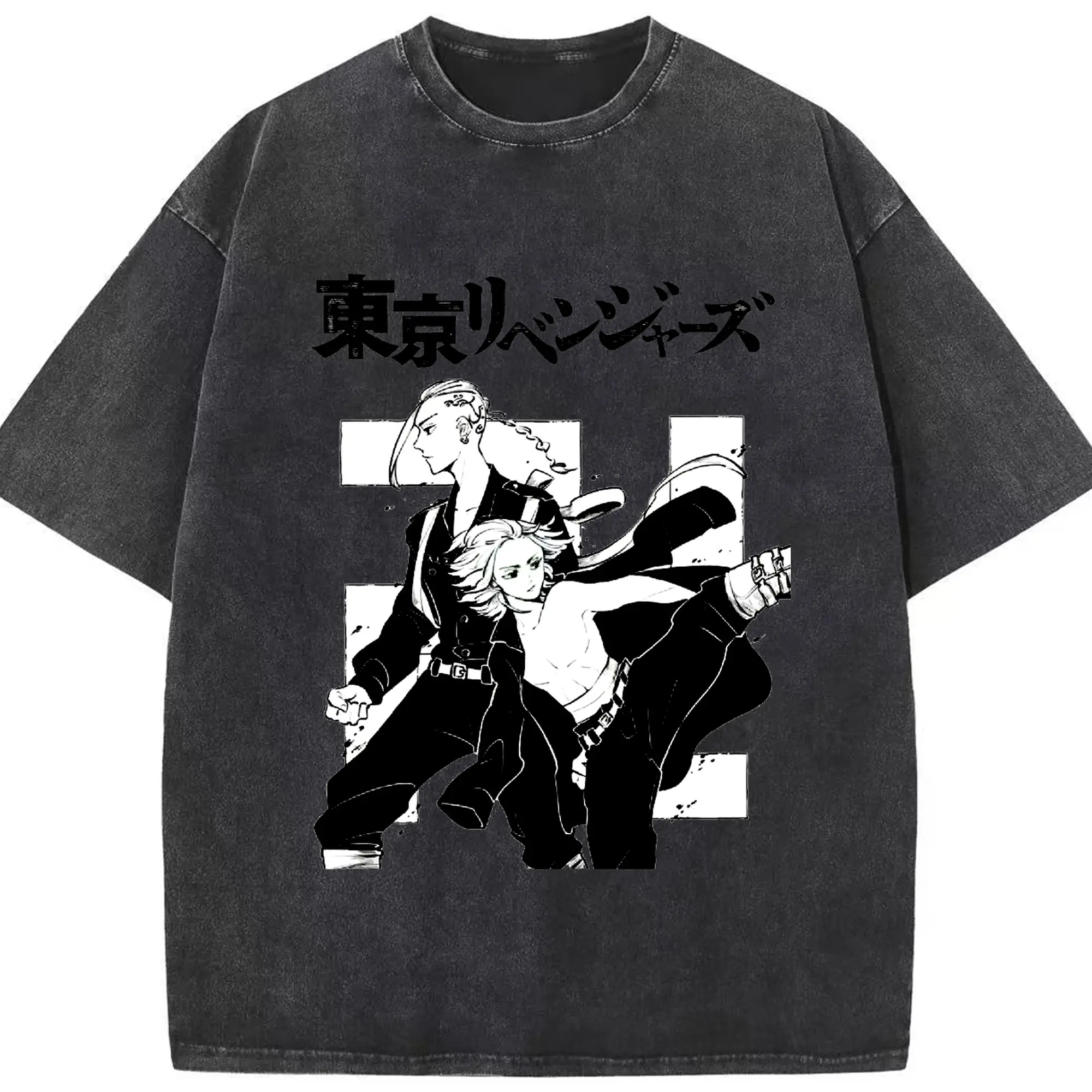 東京卍リベンジャーズ 東リベ佐野万次郎 - 綿100％ ヴィンテージ風 半袖Tシャツ ・ フロントプリント ・ 柔らか肌触り ・ 通気性 快適 ・ スポーツ カジュアル 外出用