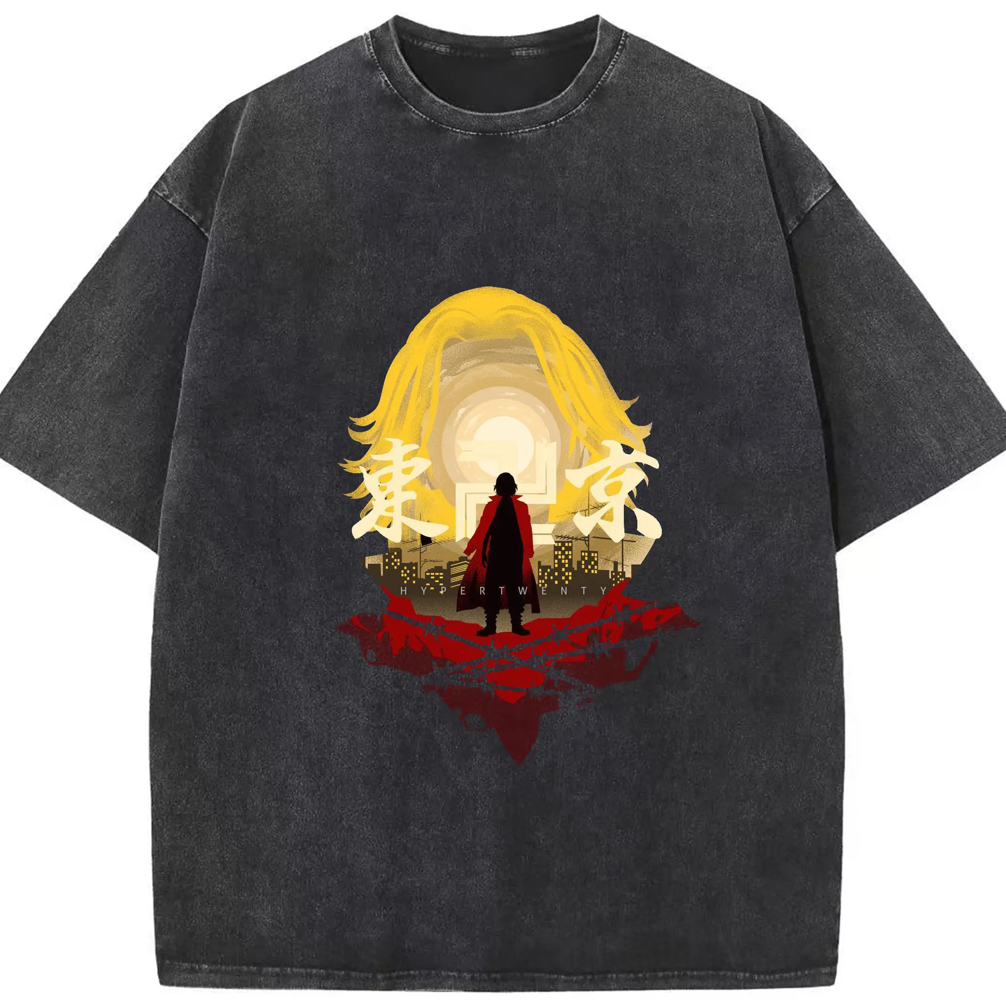 東京卍リベンジャーズ 東リベ佐野万次郎 - 綿100％ ヴィンテージ風 半袖Tシャツ ・ フロントプリント ・ 柔らか肌触り ・ 通気性 快適 ・ スポーツ カジュアル 外出用