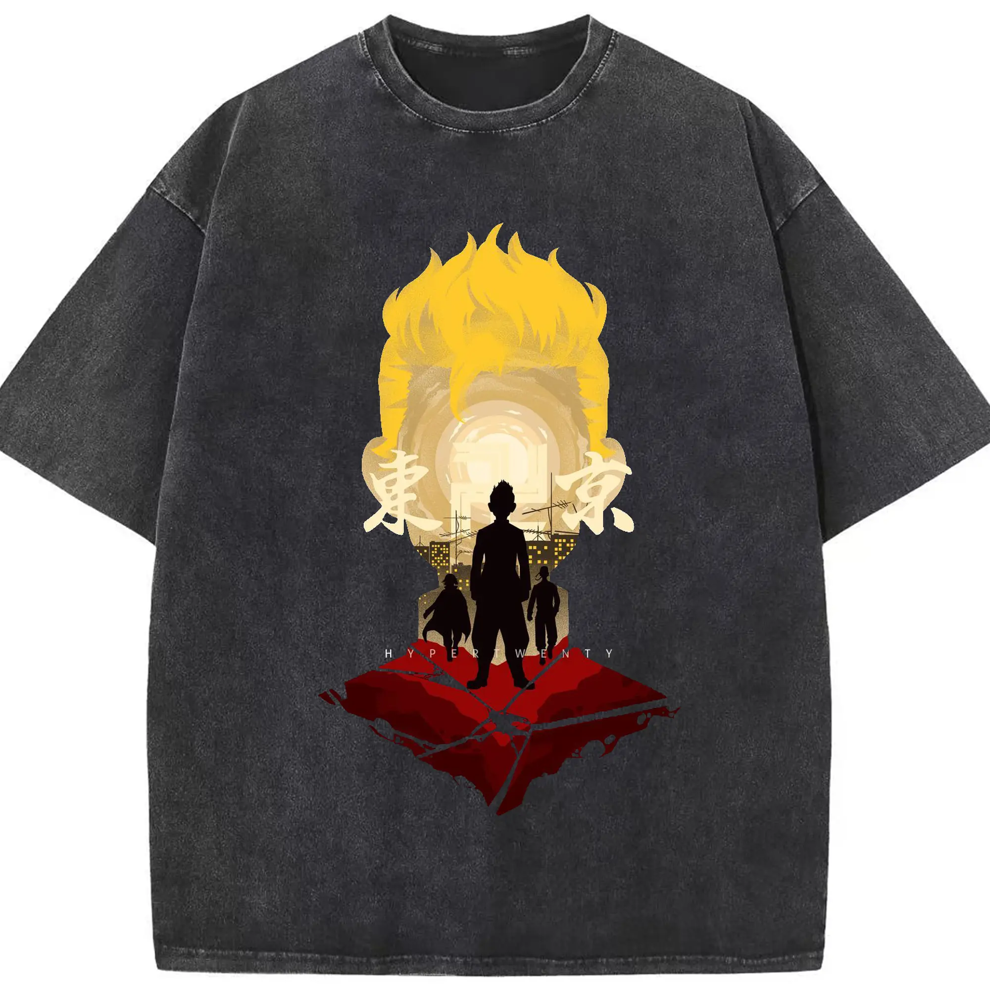 東京卍リベンジャーズ 東リベ花垣武道 - 綿100％ ヴィンテージ風 半袖Tシャツ ・ フロントプリント ・ 柔らか肌触り ・ 通気性 快適 ・ スポーツ カジュアル 外出用