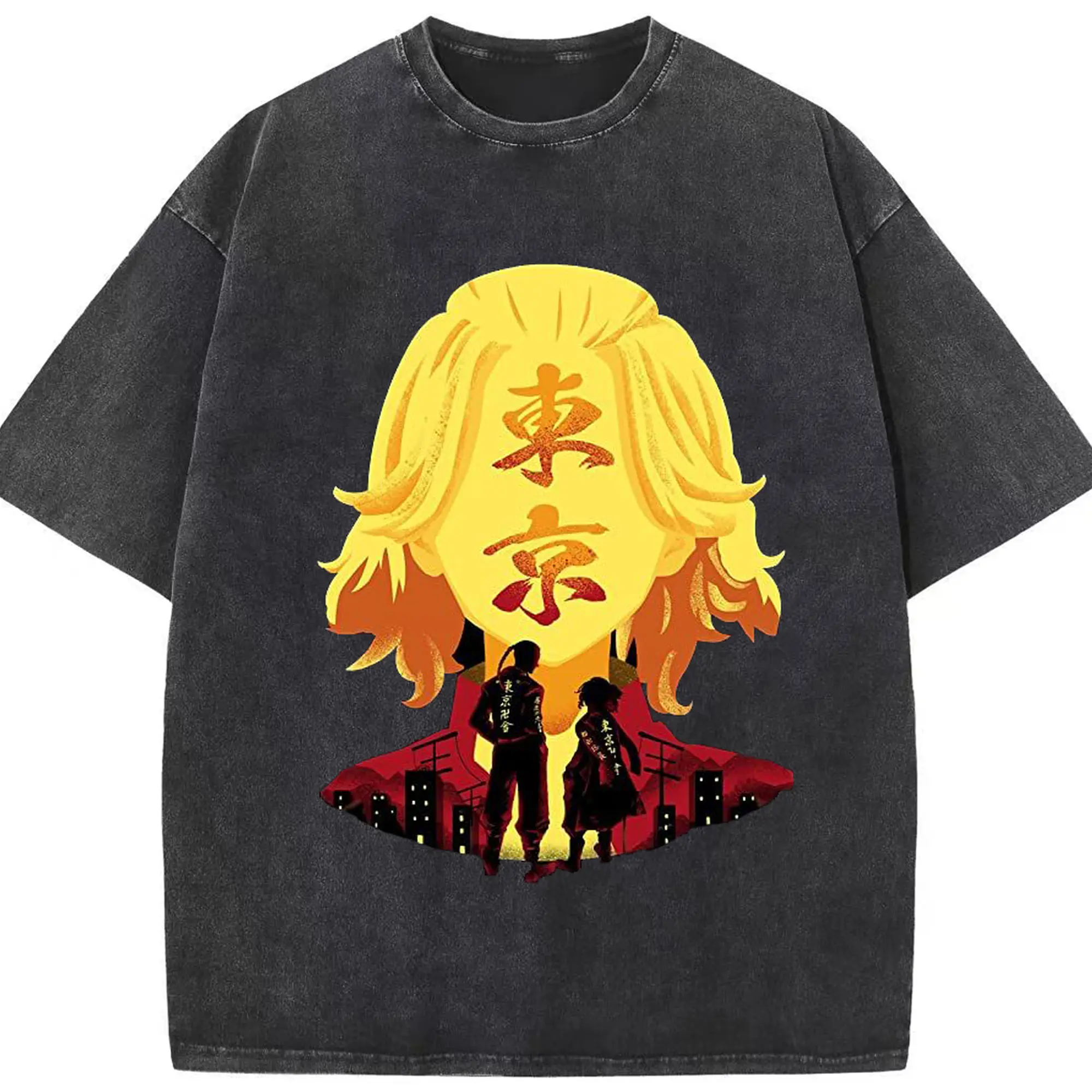 東京卍リベンジャーズ  東リベ佐野万次郎 - 綿100％ ヴィンテージ風 半袖Tシャツ ・ フロントプリント ・ 柔らか肌触り ・ 通気性 快適 ・ スポーツ カジュアル 外出用