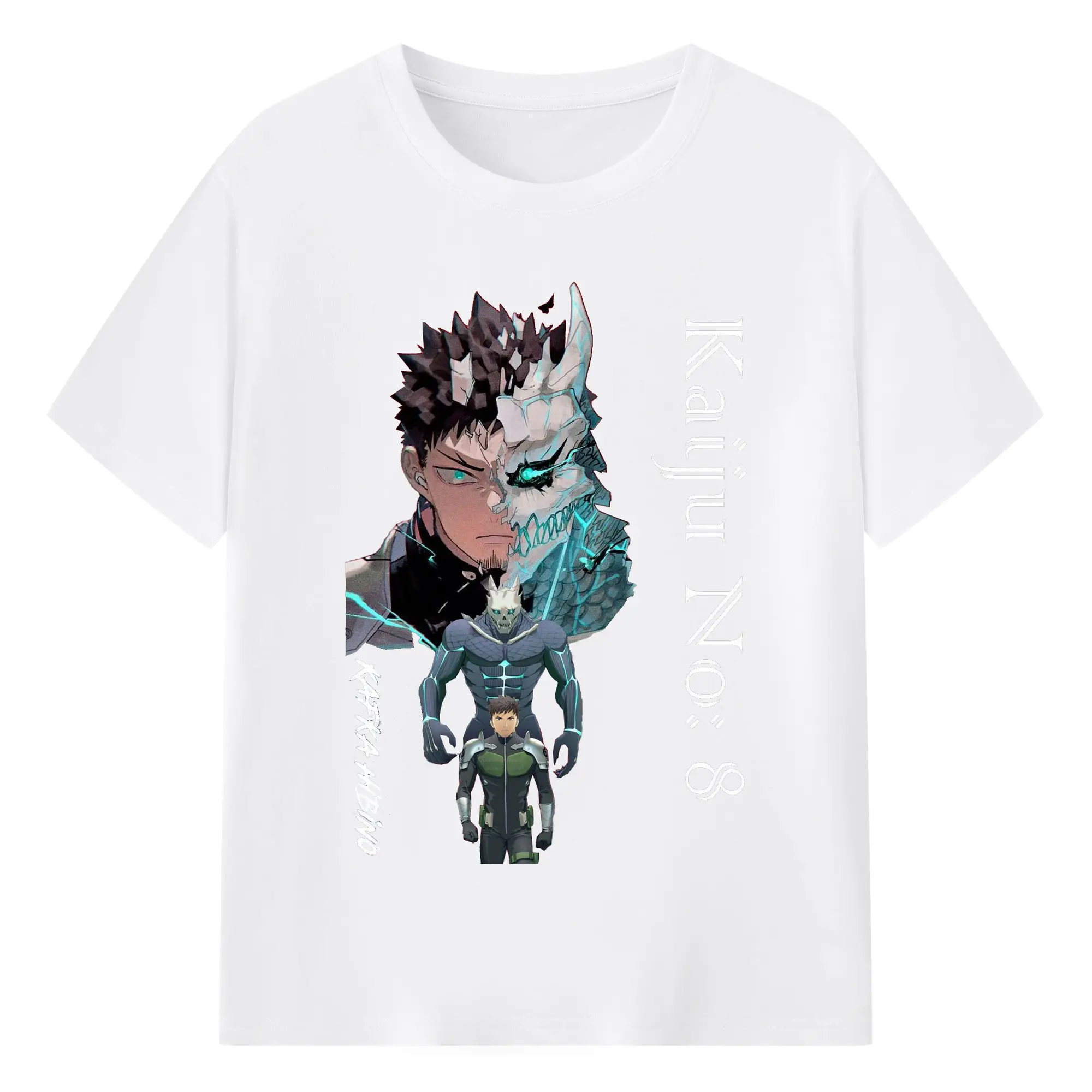 怪獣8号 日比野カフカ - 綿100％ 半袖Tシャツ ・ フロントプリント ・ 快適 通気性 ・ 日常使い 散歩 スポーツ用