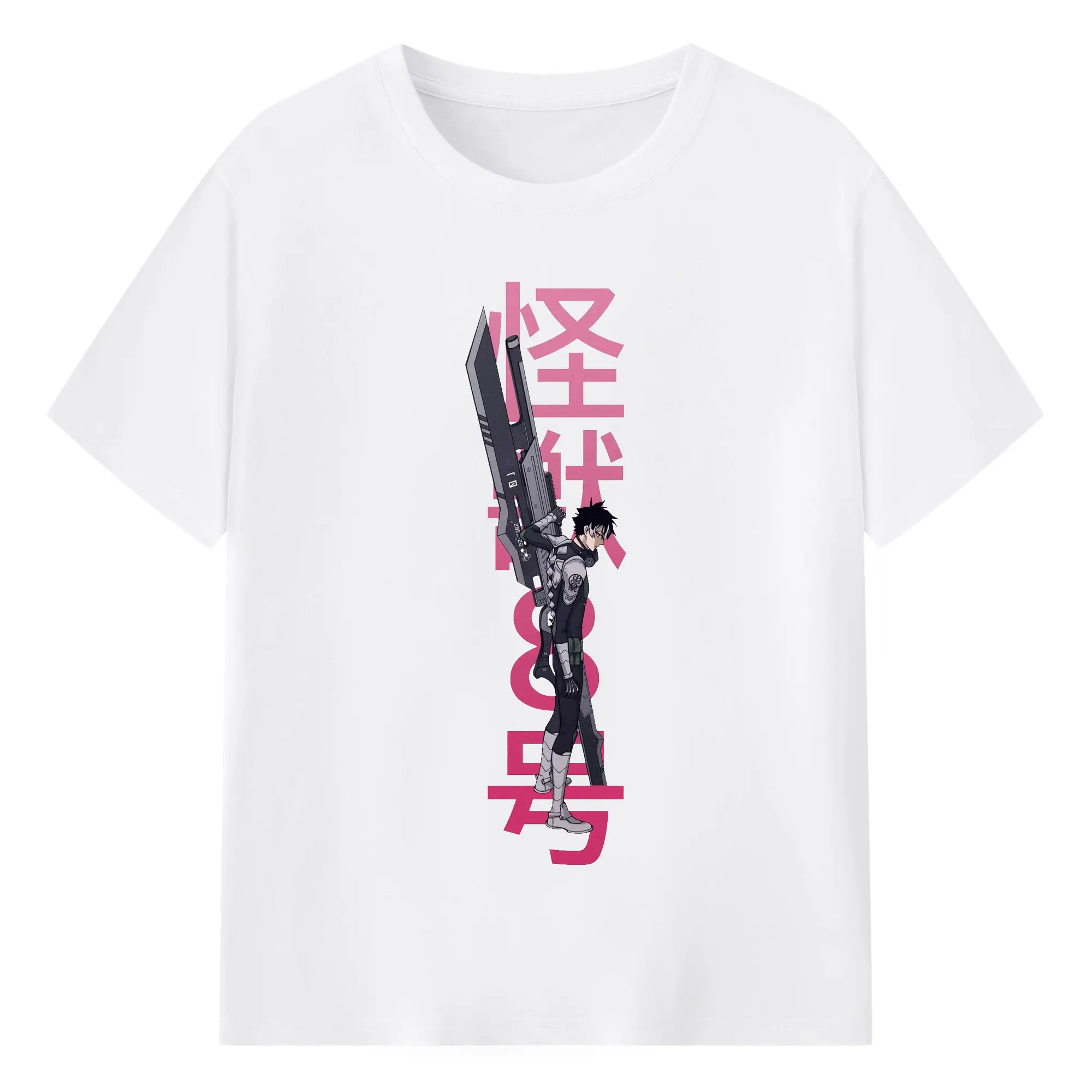 怪獣8号 - 綿100％ 半袖Tシャツ ・ フロントプリント ・ 快適 通気性 ・ 日常使い 散歩 スポーツ用