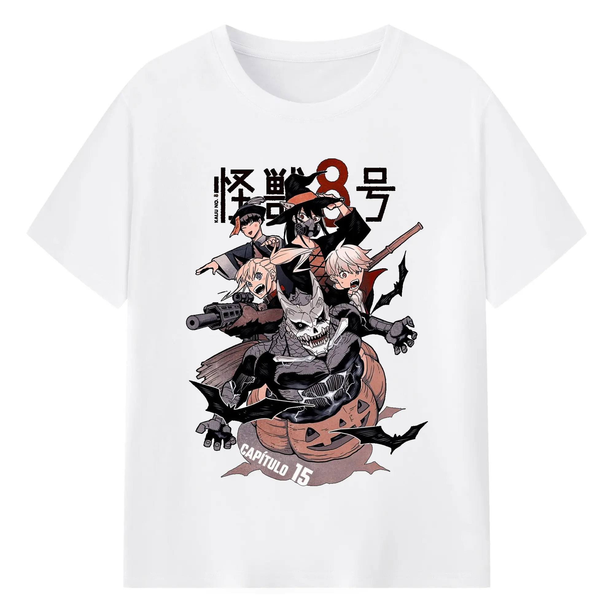 怪獣8号 ハロウィン特別限定 - 綿100％ 半袖Tシャツ ・ フロントプリント ・ 快適 通気性 ・ 日常使い 散歩 スポーツ用