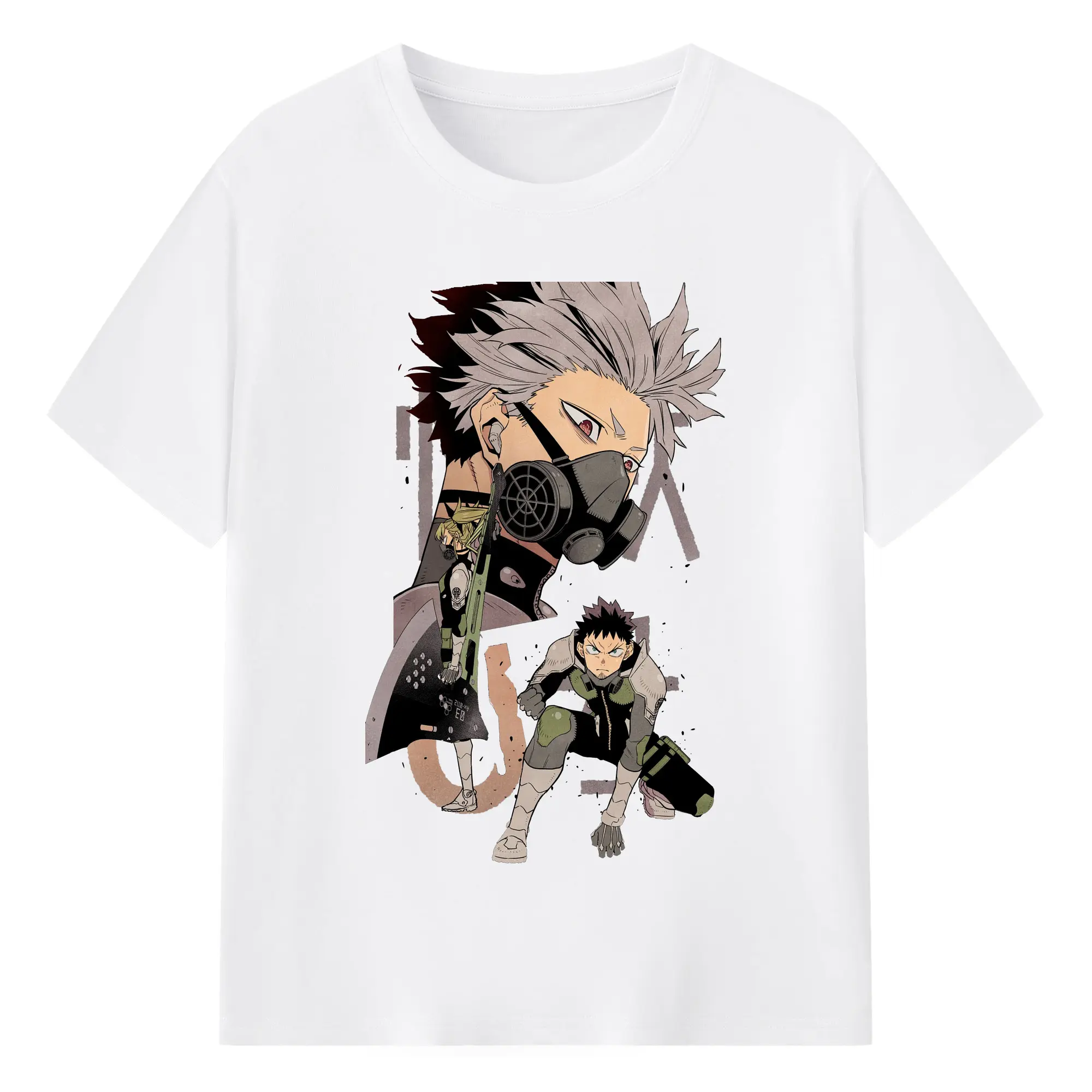 怪獣8号 日比野カフカ - 綿100％ 半袖Tシャツ ・ フロントプリント ・ 快適 通気性 ・ 日常使い 散歩 スポーツ用