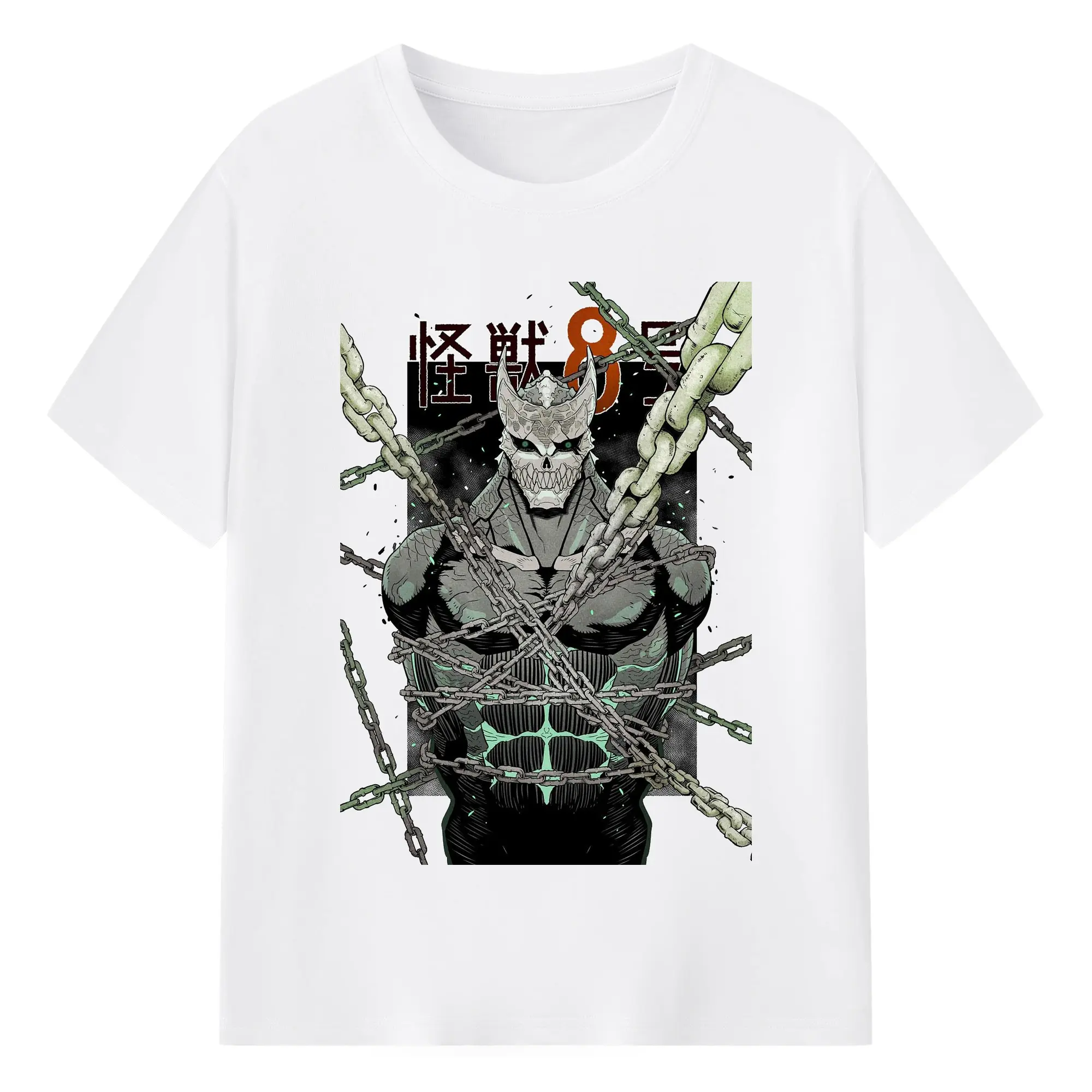 怪獣8号 日比野カフカ - 綿100％ 半袖Tシャツ ・ フロントプリント ・ 快適 通気性 ・ 日常使い 散歩 スポーツ用