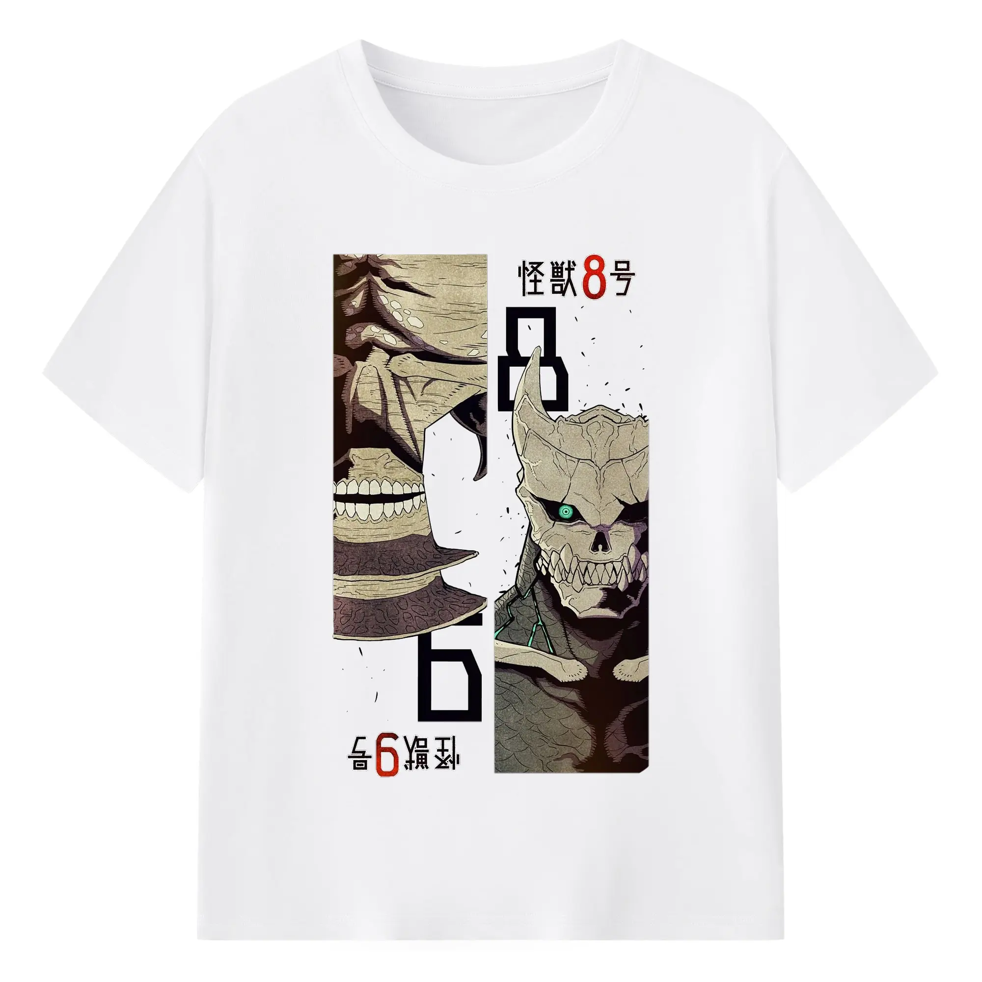 怪獣8号 日比野カフカ - 綿100％ 半袖Tシャツ ・ フロントプリント ・ 快適 通気性 ・ 日常使い 散歩 スポーツ用