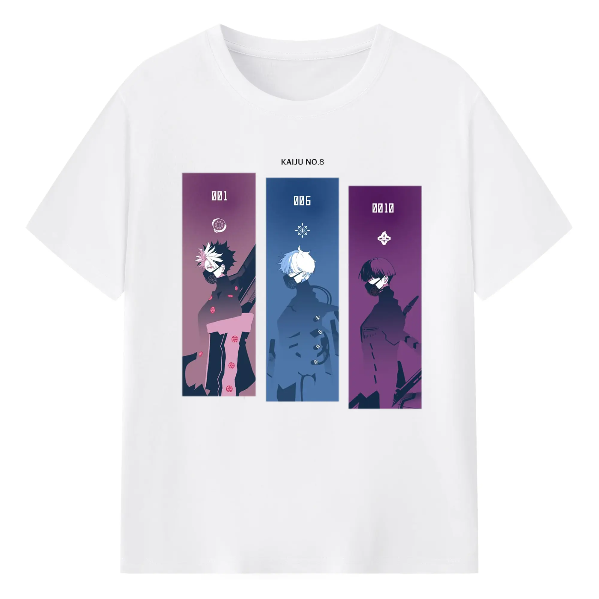 怪獣8号 人気防衛隊 - 綿100％ 半袖Tシャツ ・ フロントプリント ・ 快適 通気性 ・ 日常使い 散歩 スポーツ用