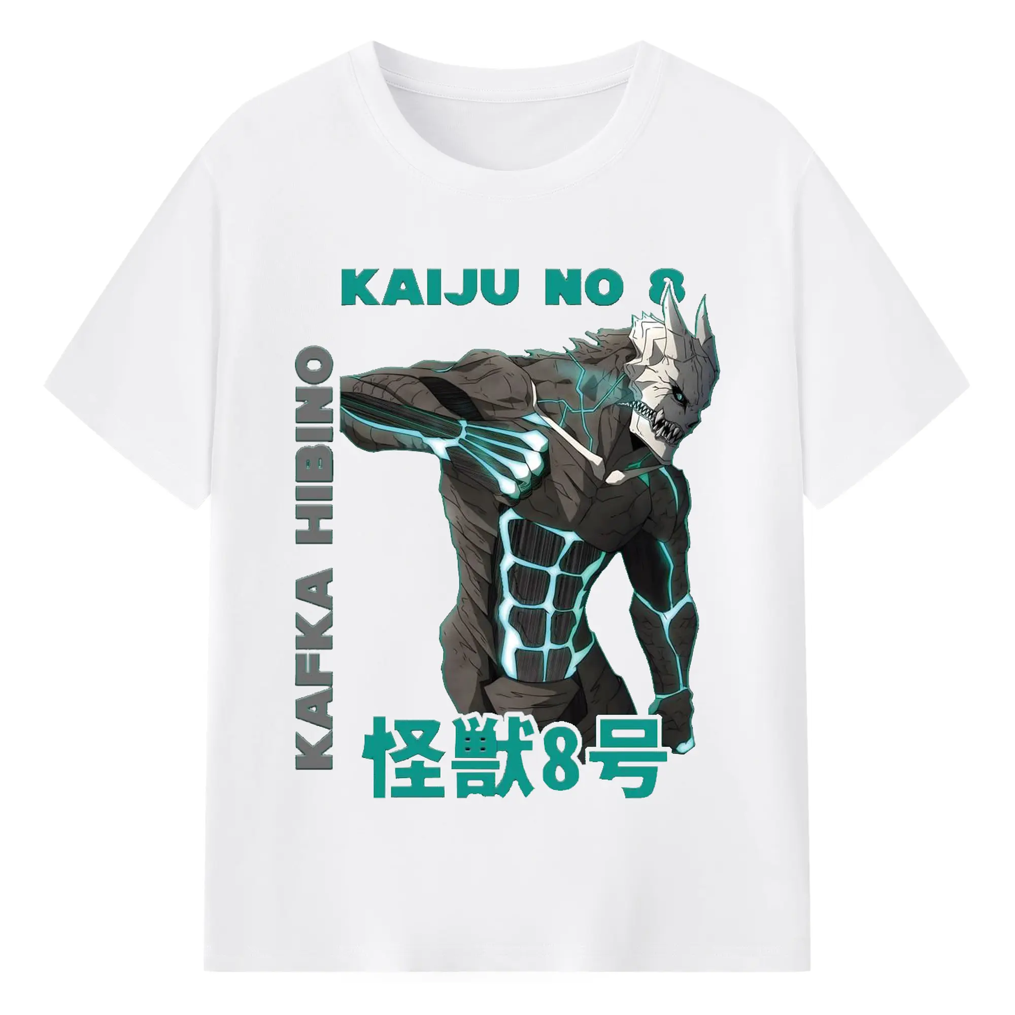 怪獣8号 日比野カフカ 怪獣化 - 綿100％ 半袖Tシャツ ・ フロントプリント ・ 快適 通気性 ・ 日常使い 散歩 スポーツ用