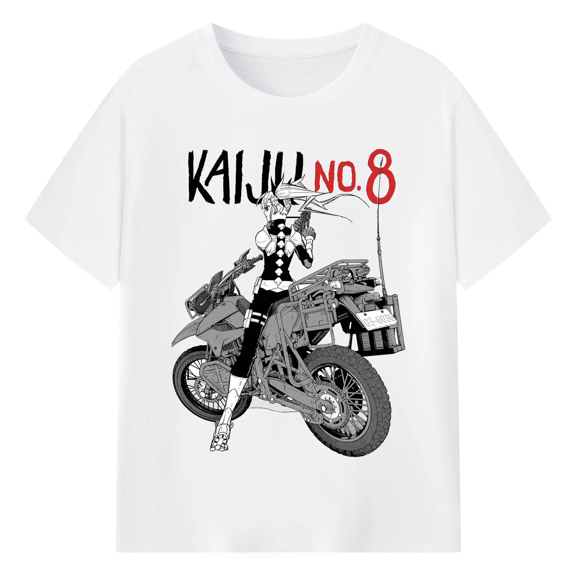 怪獣8号 - 綿100％ 半袖Tシャツ ・ フロントプリント ・ 快適 通気性 ・ 日常使い 散歩 スポーツ用