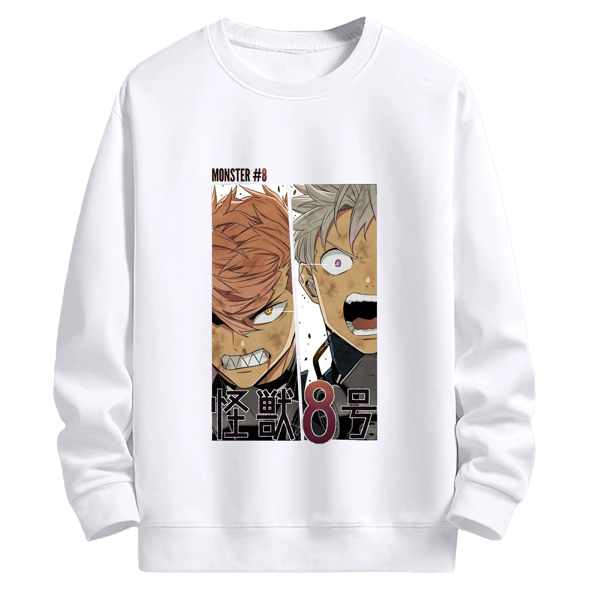 怪獣8号 古橋伊春 レノ - 高品質 クルーネック スウェット ・ コットン59％ ポリエステル41％ ・ ユニセックス 長袖 トレーナー ・ カジュアル デイリー スポーツ 散歩用