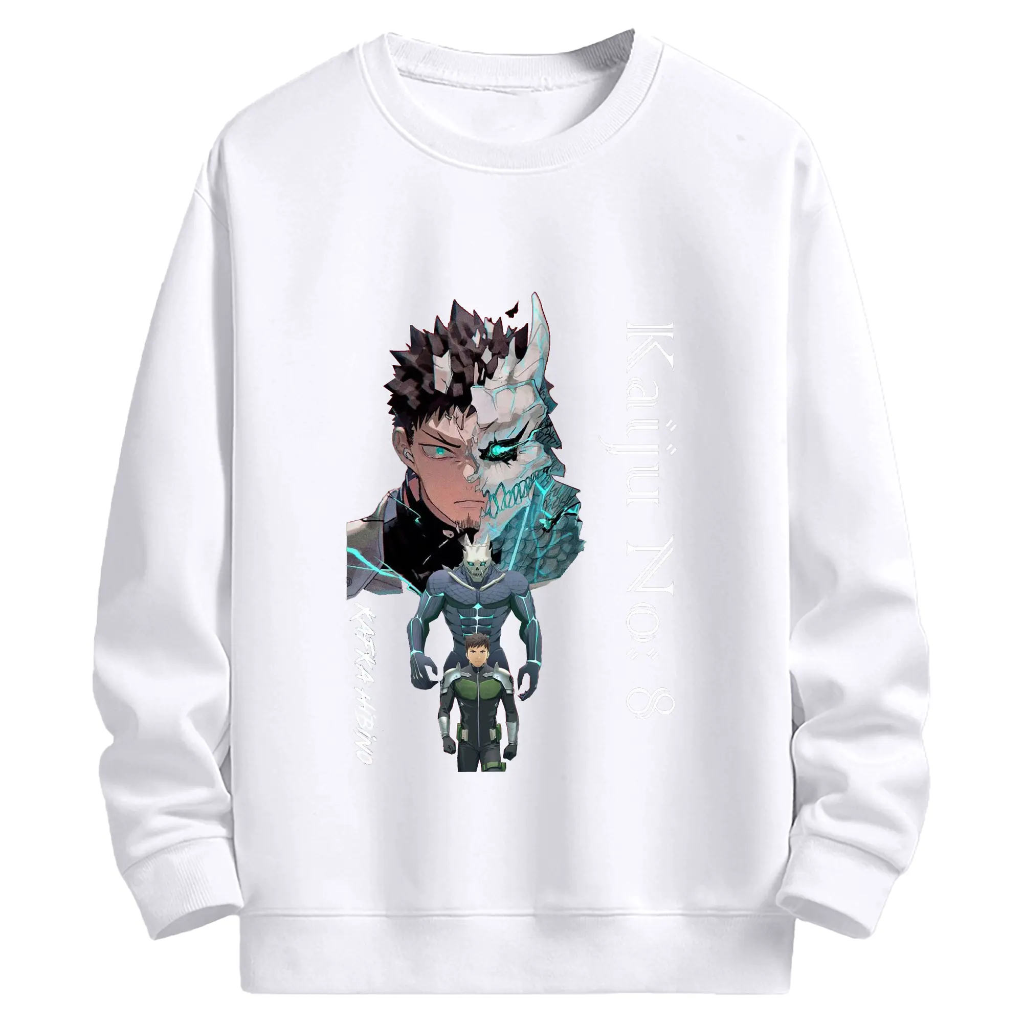 怪獣8号 日比野カフカ - 高品質 クルーネック スウェット ・ コットン59％ ポリエステル41％ ・ ユニセックス 長袖 トレーナー ・ カジュアル デイリー スポーツ 散歩用