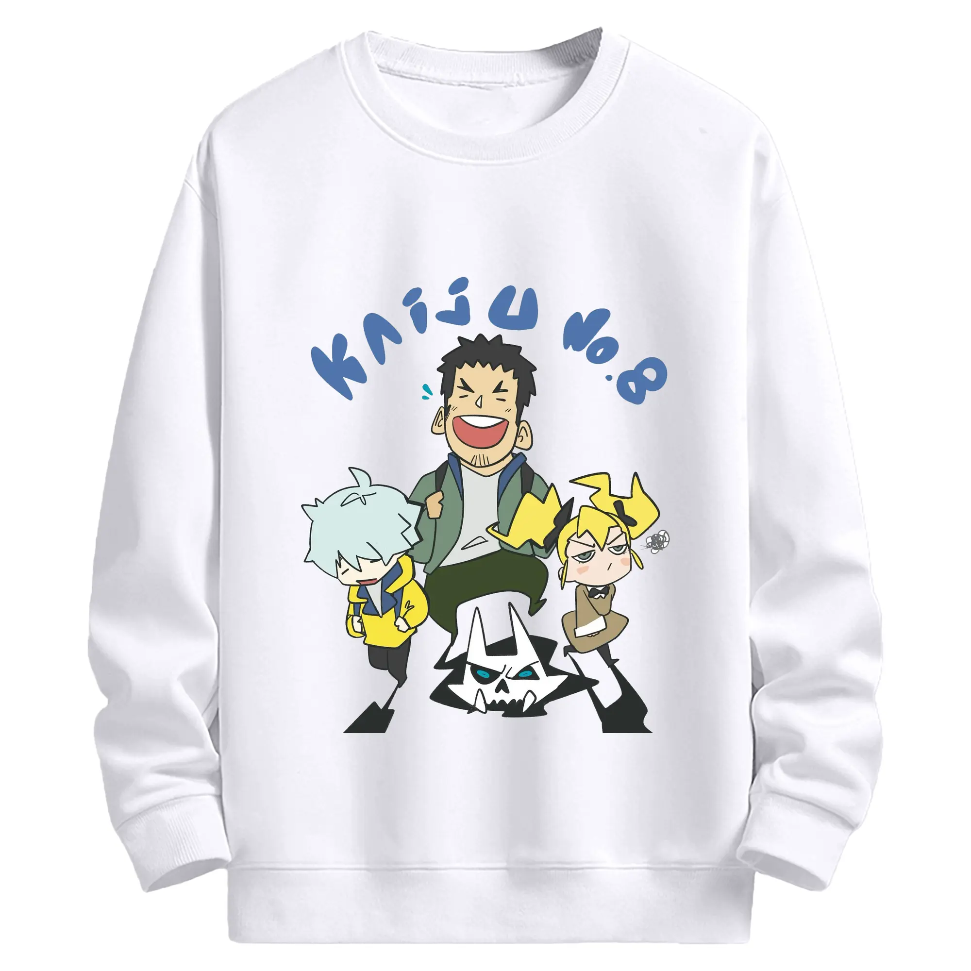 怪獣8号 デフォルト - 高品質 クルーネック スウェット ・ コットン59％ ポリエステル41％ ・ ユニセックス 長袖 トレーナー ・ カジュアル デイリー スポーツ 散歩用