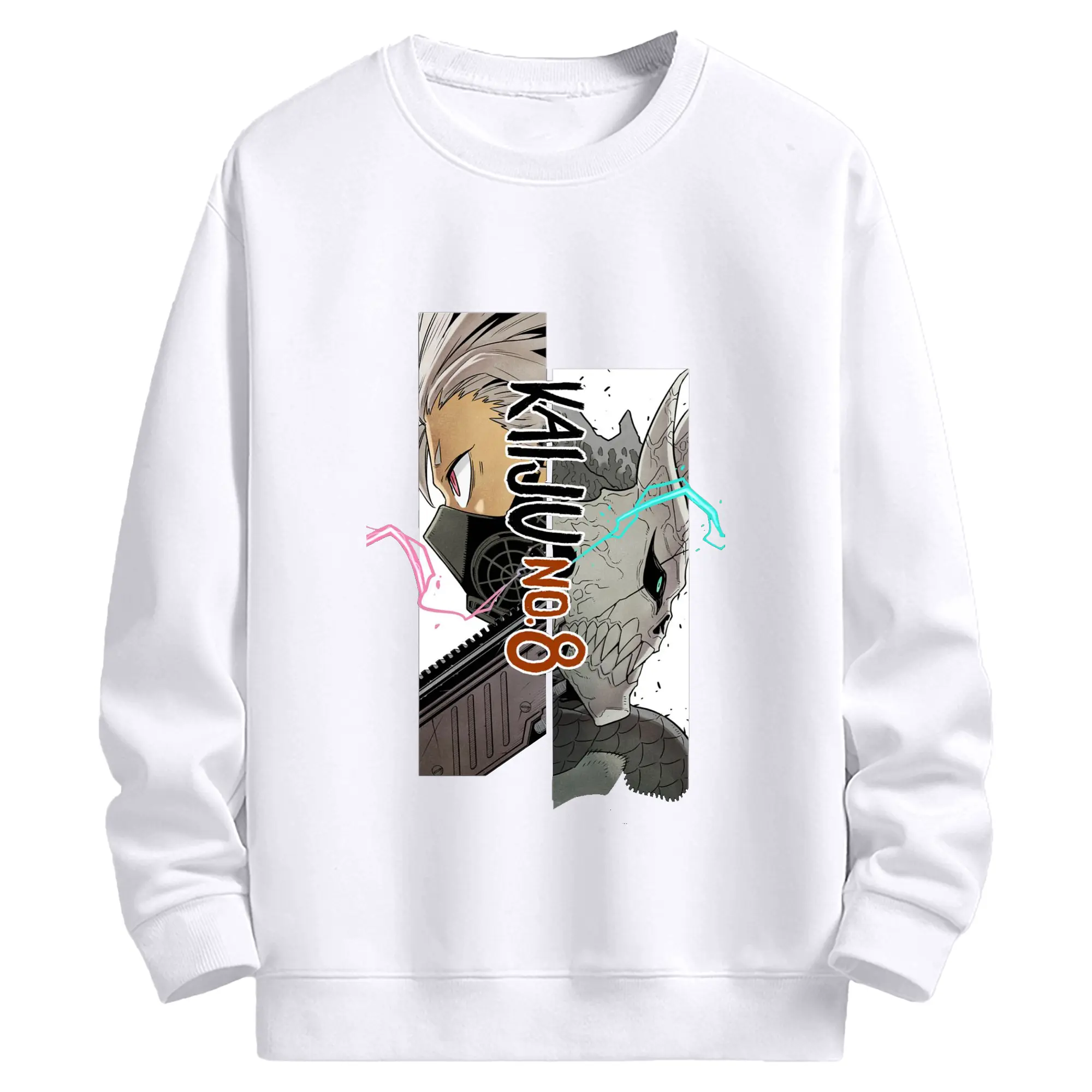 怪獣8号 カフカとレノカフカ怪獣化 - 高品質 クルーネック スウェット ・ コットン59％ ポリエステル41％ ・ ユニセックス 長袖 トレーナー ・ カジュアル デイリー スポーツ 散歩用