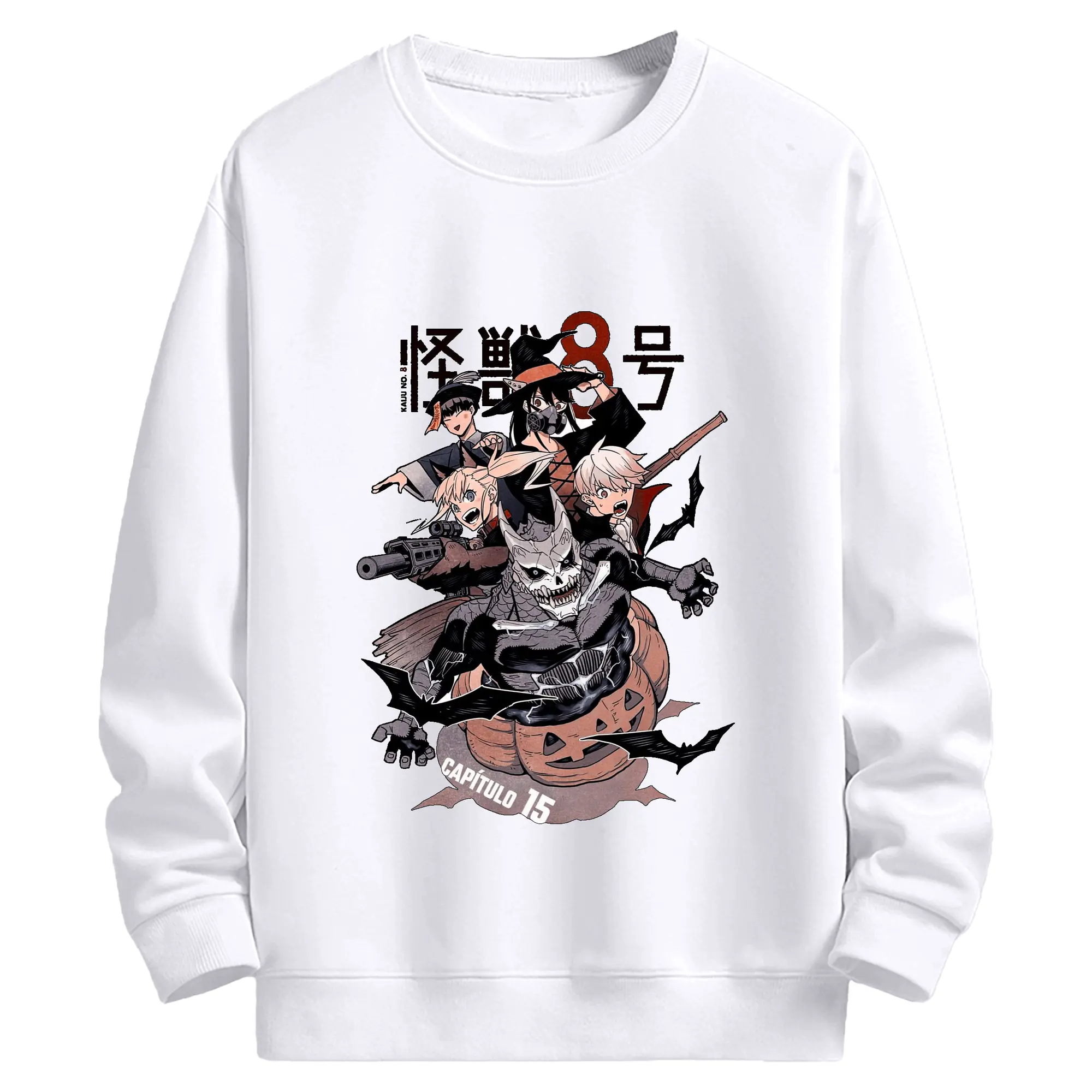 怪獣8号 ハロウィン特別限定 - 高品質 クルーネック スウェット ・ コットン59％ ポリエステル41％ ・ ユニセックス 長袖 トレーナー ・ カジュアル デイリー スポーツ 散歩用