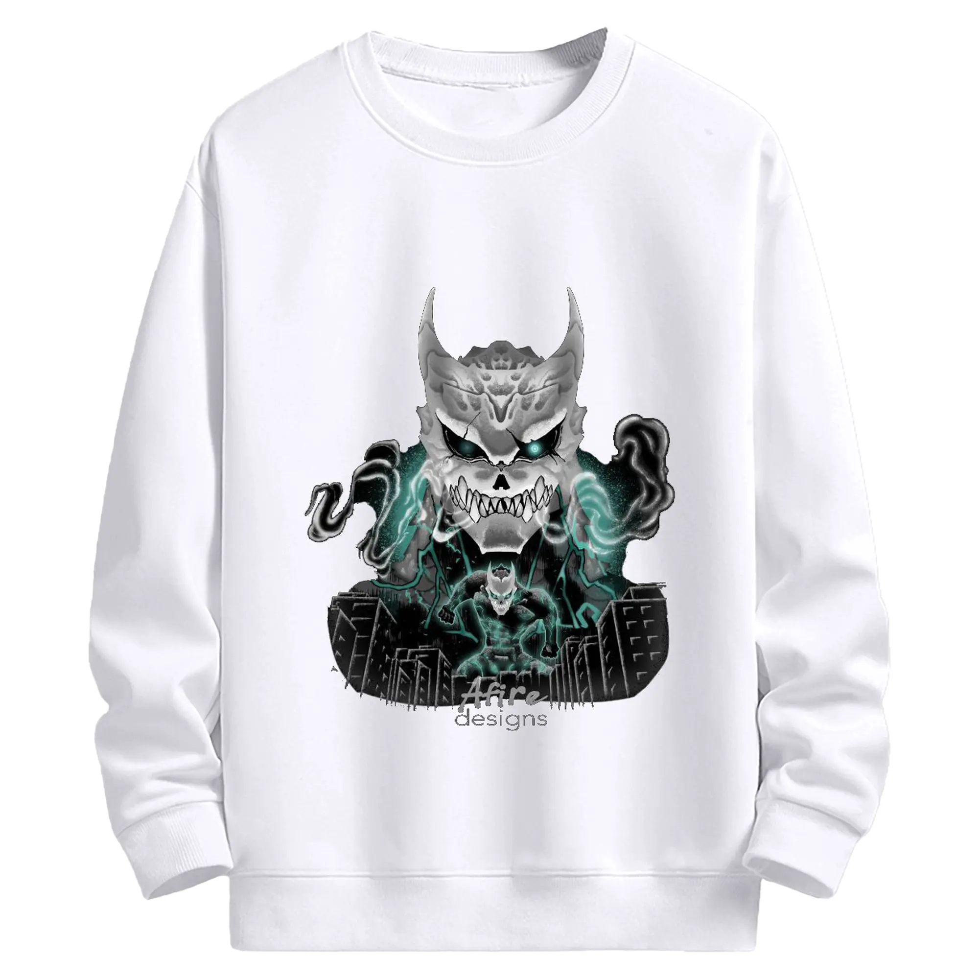 怪獣8号 日比野カフカ カフカの成長 - 高品質 クルーネック スウェット ・ コットン59％ ポリエステル41％ ・ ユニセックス 長袖 トレーナー ・ カジュアル デイリー スポーツ 散歩用