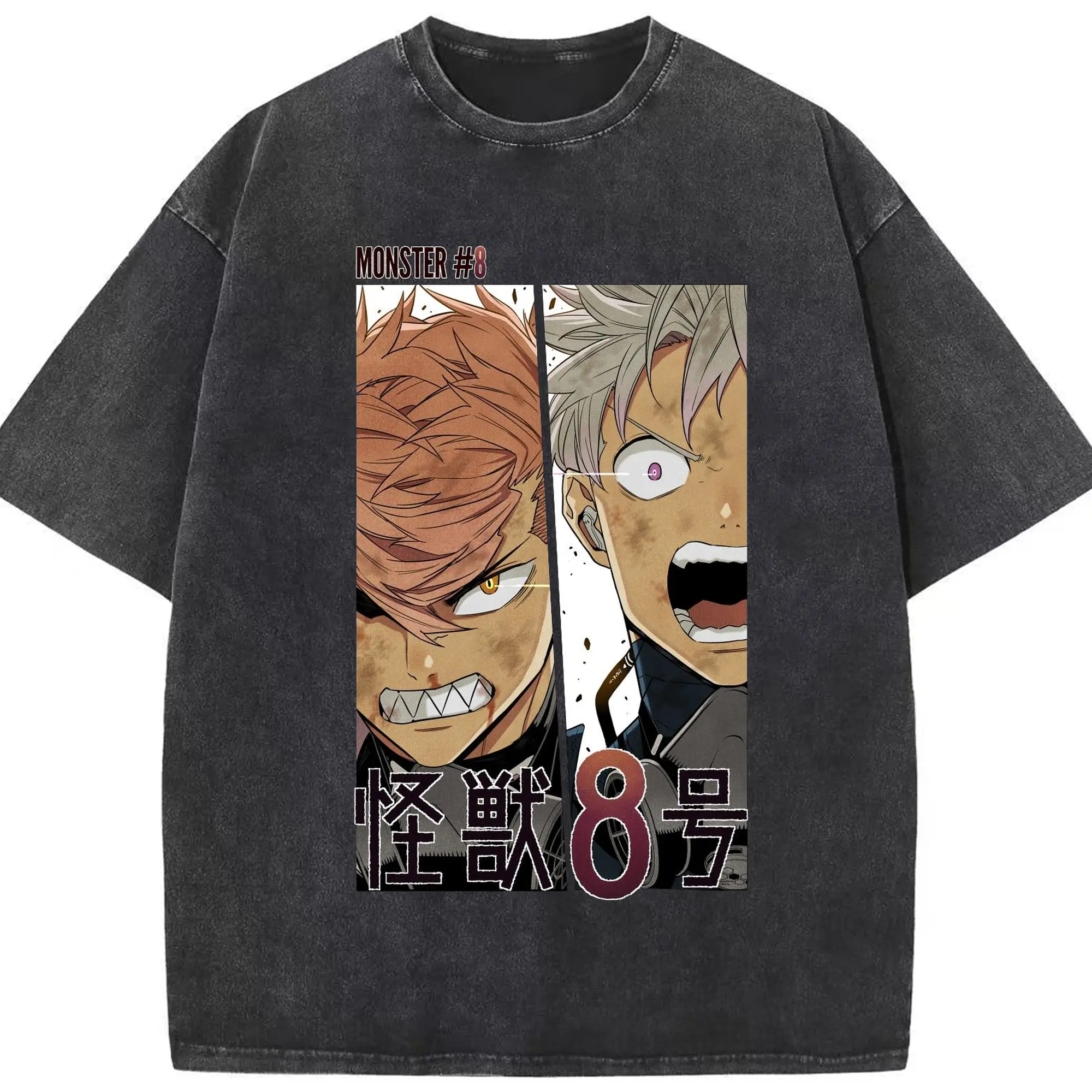 怪獣8号 古橋伊春 レノ - 綿100％ ヴィンテージ風 半袖Tシャツ ・ フロントプリント ・ 柔らか肌触り ・ 通気性 快適 ・ スポーツ カジュアル 外出用