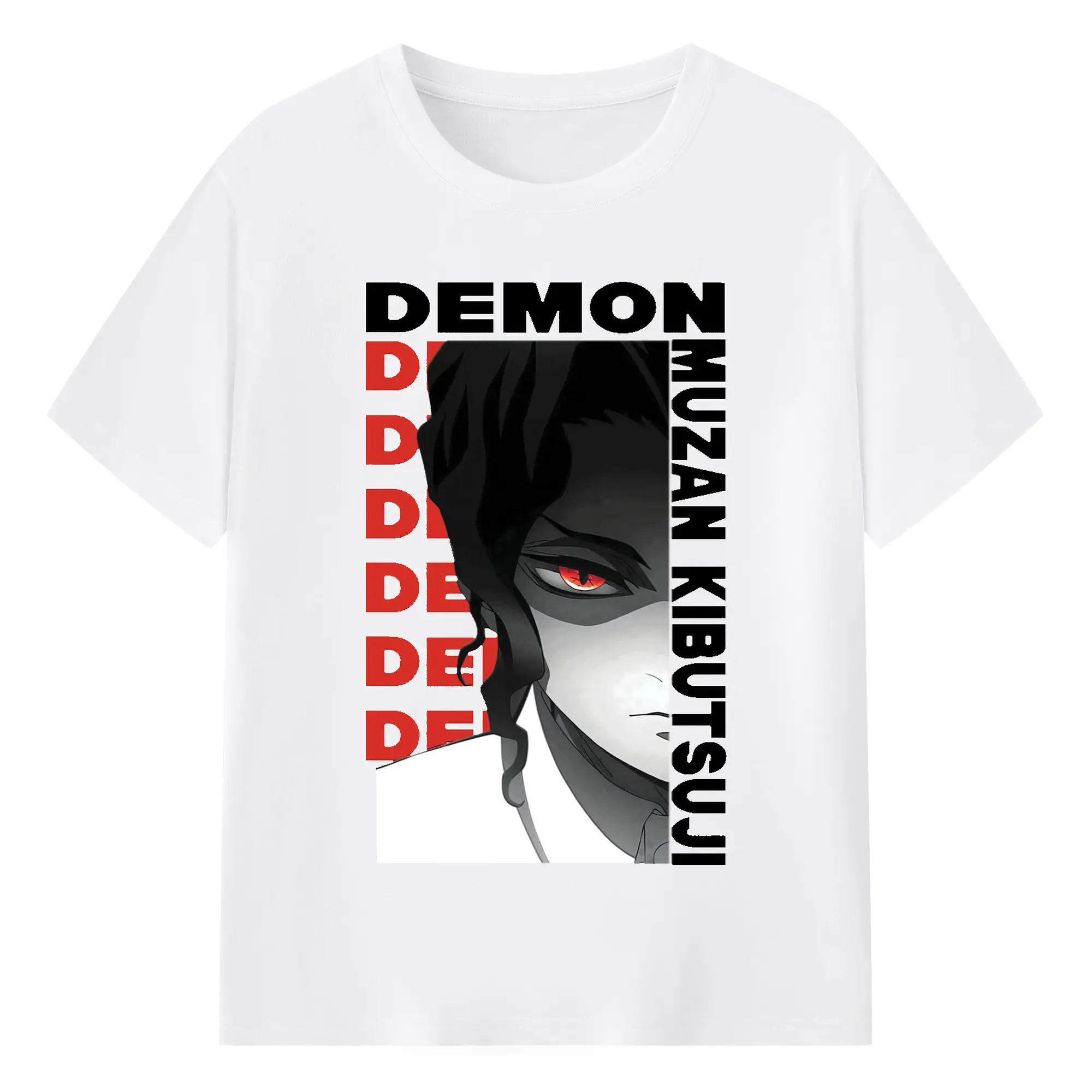 鬼滅の刃 鬼舞辻無惨 - 綿100％ 半袖Tシャツ ・ フロントプリント ・ 快適 通気性 ・ 日常使い 散歩 スポーツ用