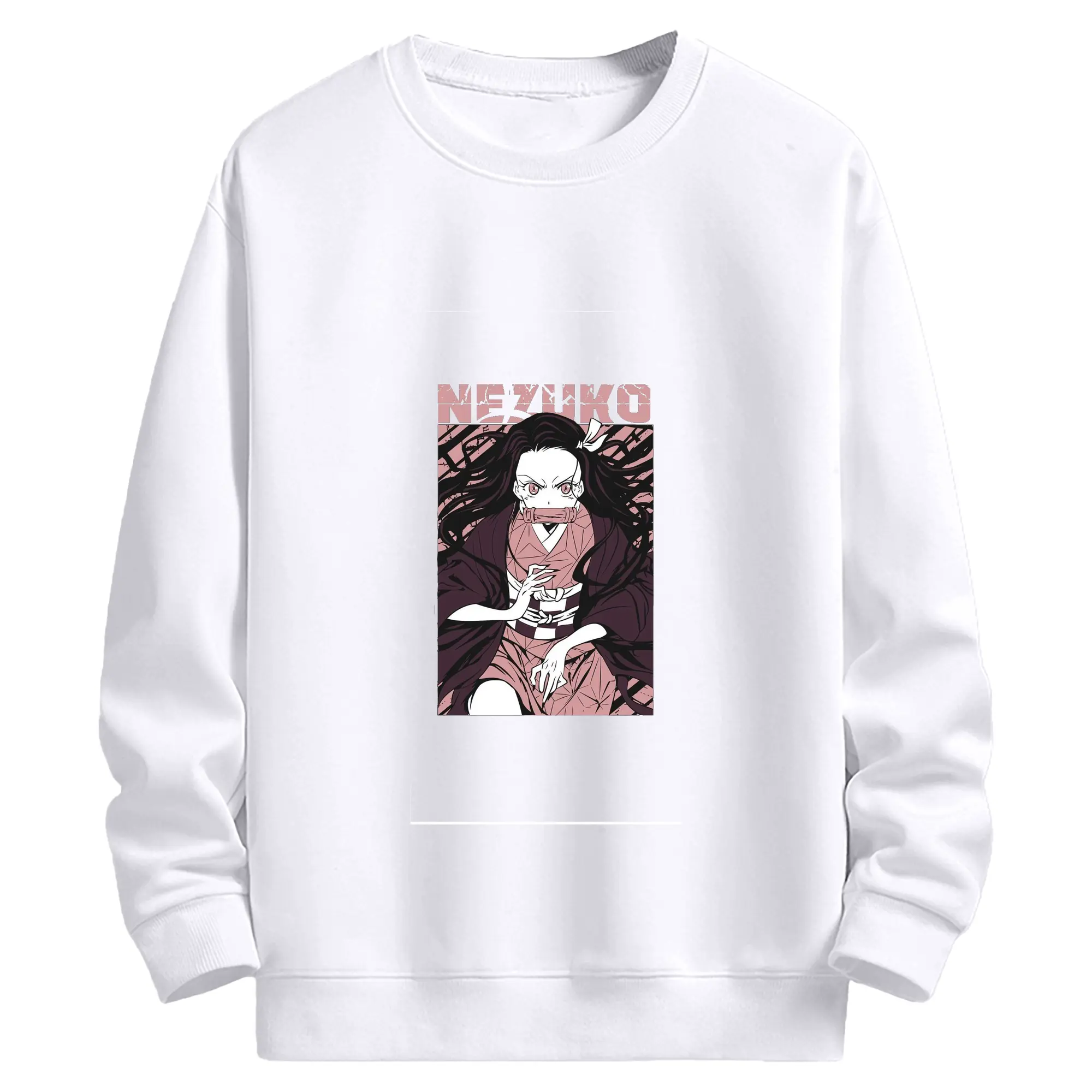 鬼滅の刃 竈門禰豆子 - 高品質 クルーネック スウェット ・ コットン59％ ポリエステル41％ ・ ユニセックス 長袖 トレーナー ・ カジュアル デイリー スポーツ 散歩用