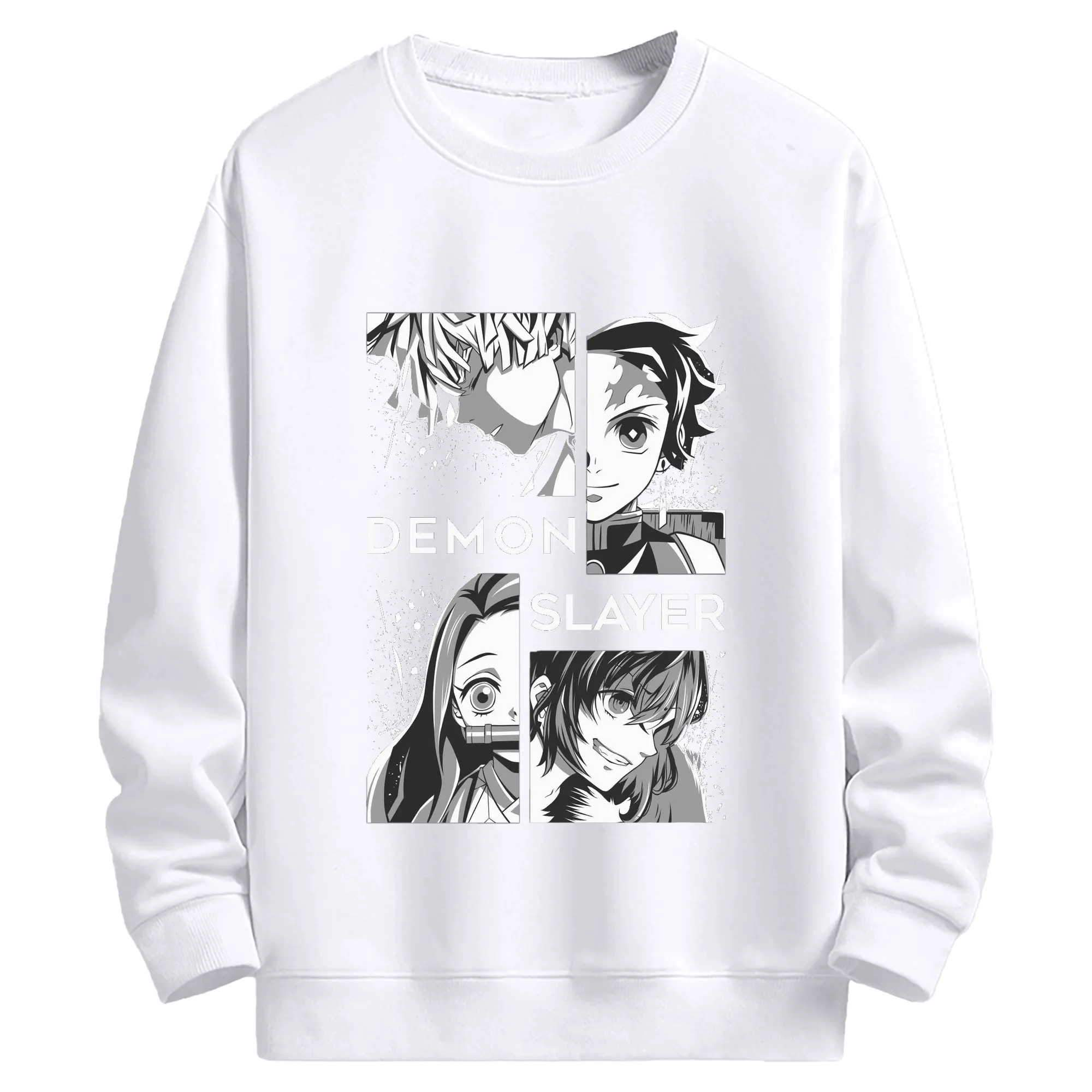 鬼滅の刃 鬼殺隊 炭治郎禰豆子善逸伊之助 - 高品質 クルーネック スウェット ・ コットン59％ ポリエステル41％ ・ ユニセックス 長袖 トレーナー ・ カジュアル デイリー スポーツ 散歩用