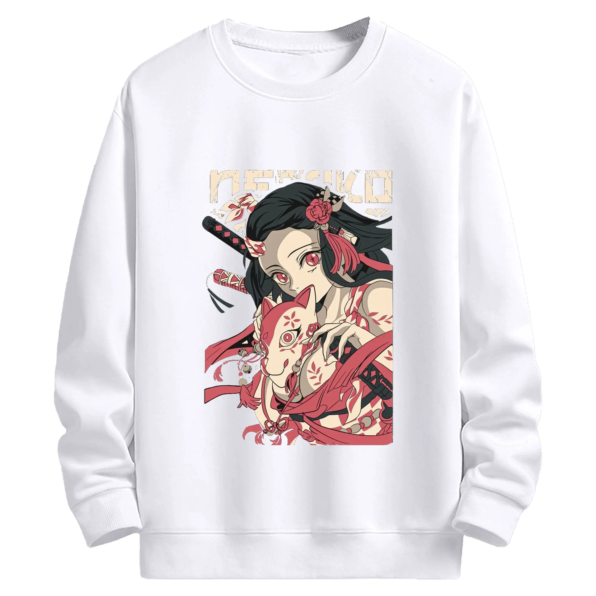 鬼滅の刃 竈門禰豆子 禰豆子鬼化 - 高品質 クルーネック スウェット ・ コットン59％ ポリエステル41％ ・ ユニセックス 長袖 トレーナー ・ カジュアル デイリー スポーツ 散歩用