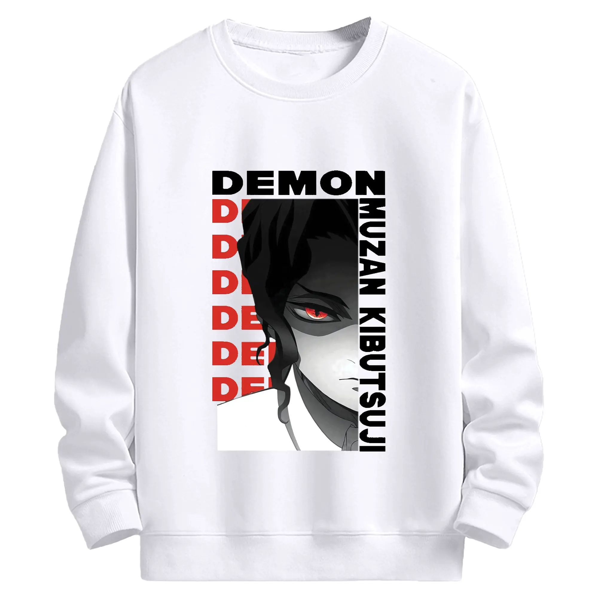 鬼滅の刃 鬼舞辻無惨 - 高品質 クルーネック スウェット ・ コットン59％ ポリエステル41％ ・ ユニセックス 長袖 トレーナー ・ カジュアル デイリー スポーツ 散歩用
