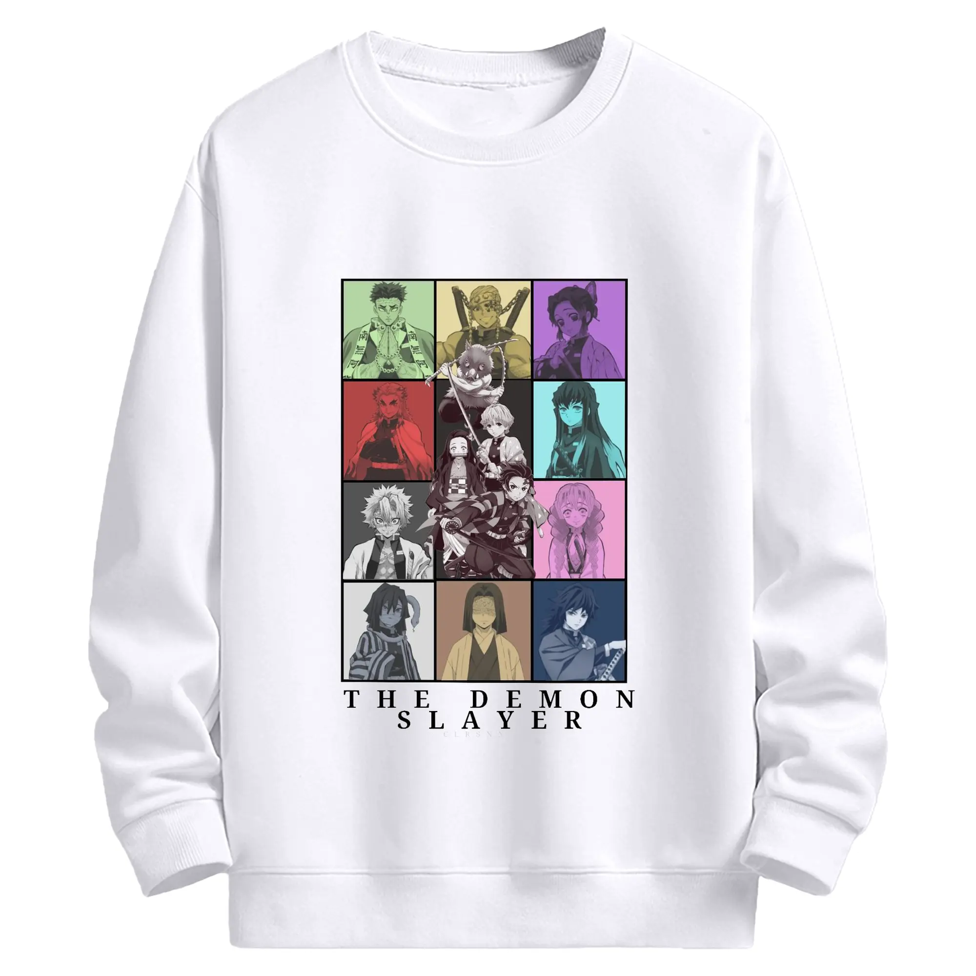 鬼滅の刃 柱合会議 - 高品質 クルーネック スウェット ・ コットン59％ ポリエステル41％ ・ ユニセックス 長袖 トレーナー ・ カジュアル デイリー スポーツ 散歩用