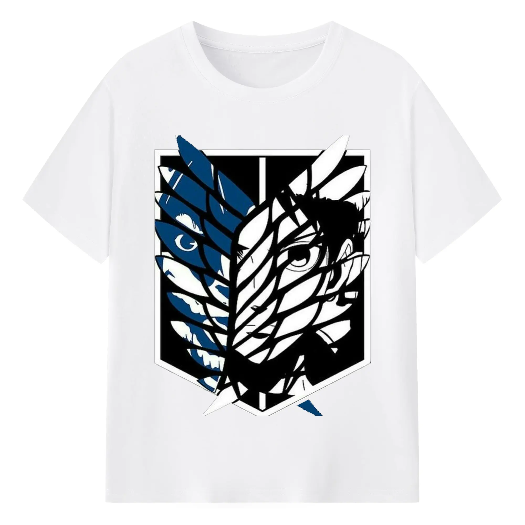 進撃の巨人 - 綿100％ 半袖Tシャツ ・ フロントプリント ・ 快適 通気性 ・ 日常使い 散歩 スポーツ用