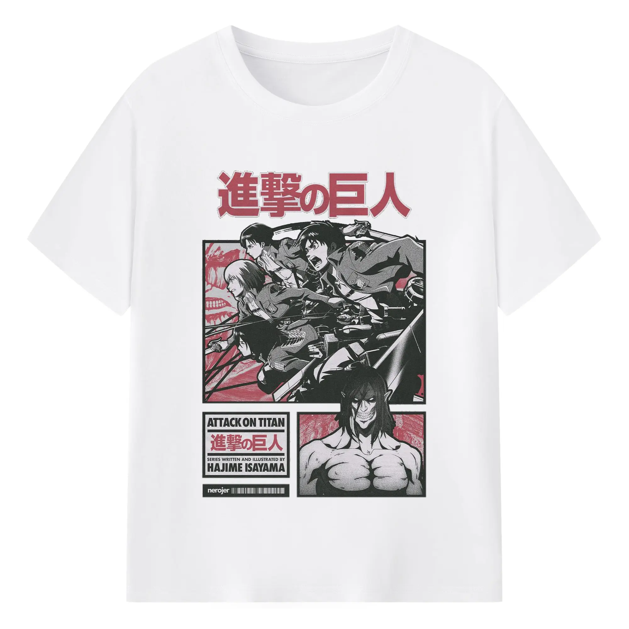 進撃の巨人 大人気キャラクター特別限定 - 綿100％ 半袖Tシャツ ・ フロントプリント ・ 快適 通気性 ・ 日常使い 散歩 スポーツ用