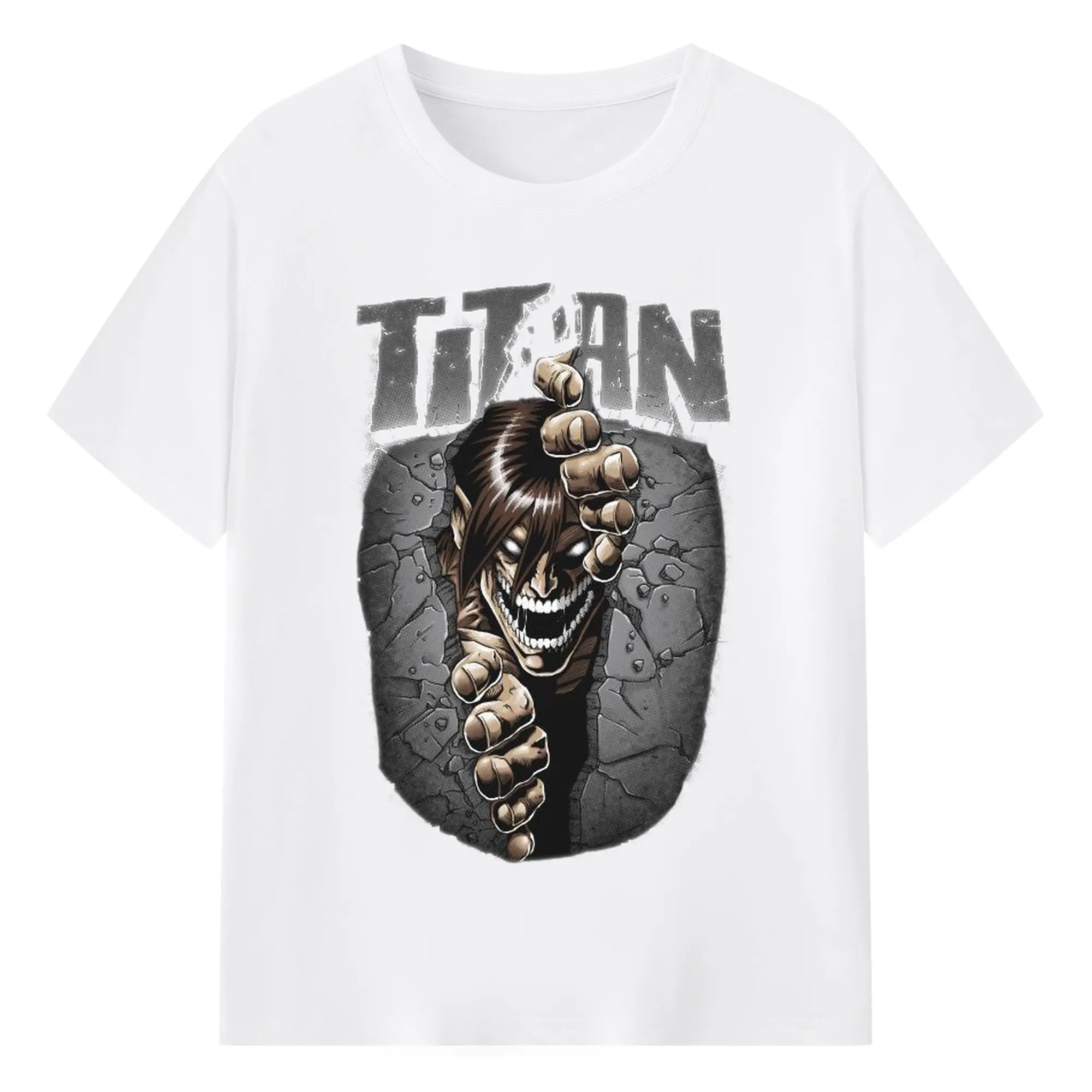 進撃の巨人 エレン - 綿100％ 半袖Tシャツ ・ フロントプリント ・ 快適 通気性 ・ 日常使い 散歩 スポーツ用