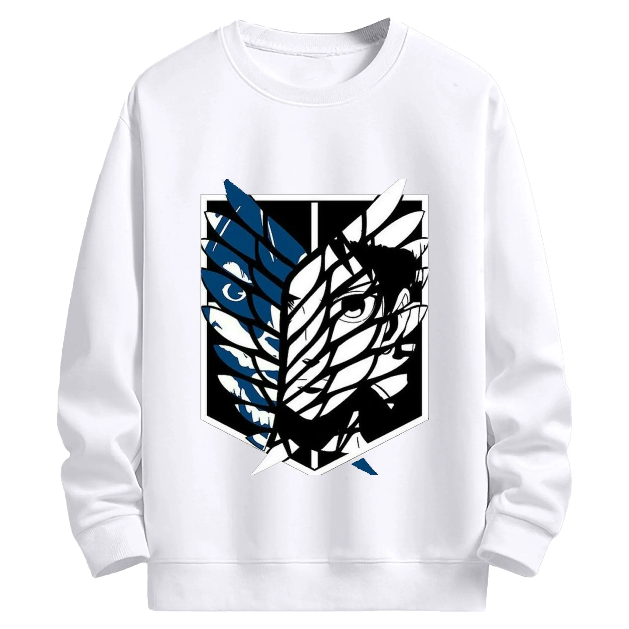 進撃の巨人 - 高品質 クルーネック スウェット ・ コットン59％ ポリエステル41％ ・ ユニセックス 長袖 トレーナー ・ カジュアル デイリー スポーツ 散歩用
