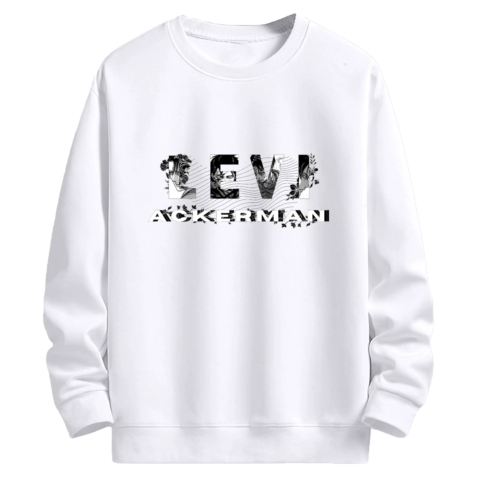 進撃の巨人 文字ロゴ - 高品質 クルーネック スウェット ・ コットン59％ ポリエステル41％ ・ ユニセックス 長袖 トレーナー ・ カジュアル デイリー スポーツ 散歩用