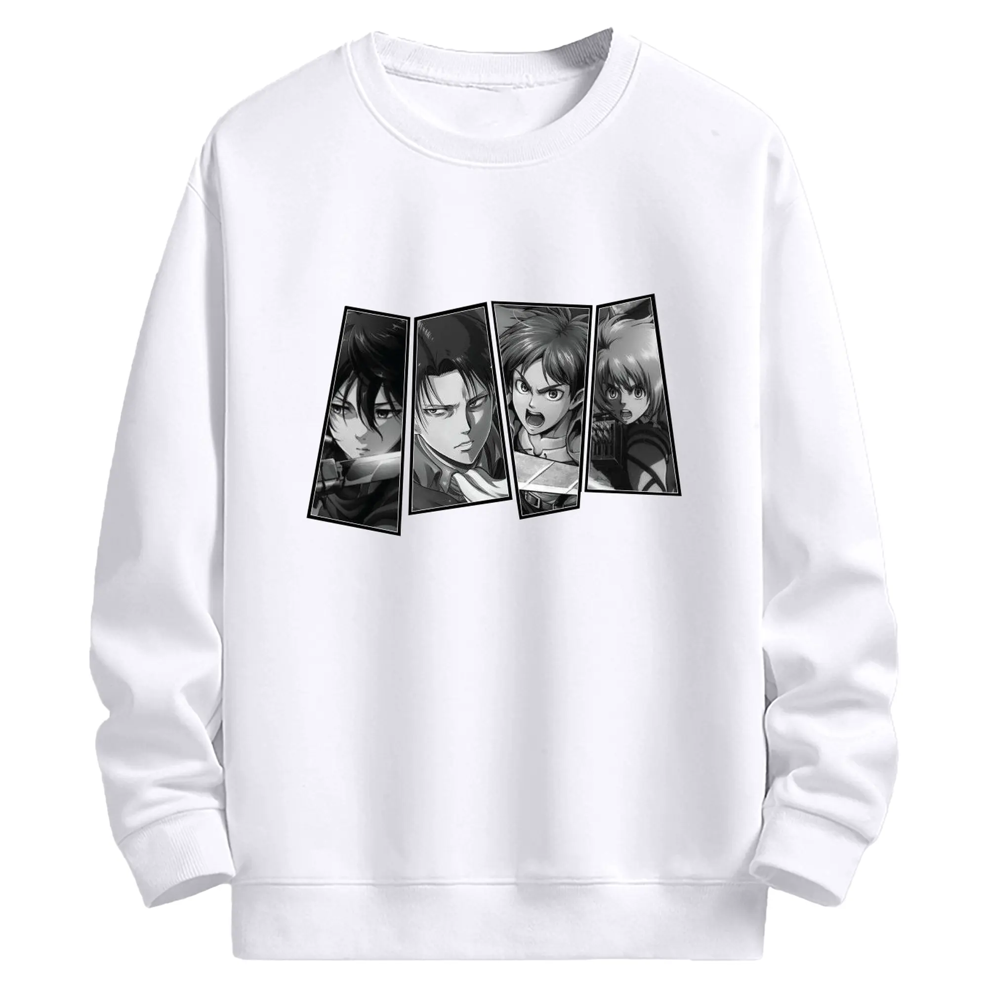 進撃の巨人 大人気キャラクター特別限定 - 高品質 クルーネック スウェット ・ コットン59％ ポリエステル41％ ・ ユニセックス 長袖 トレーナー ・ カジュアル デイリー スポーツ 散歩用