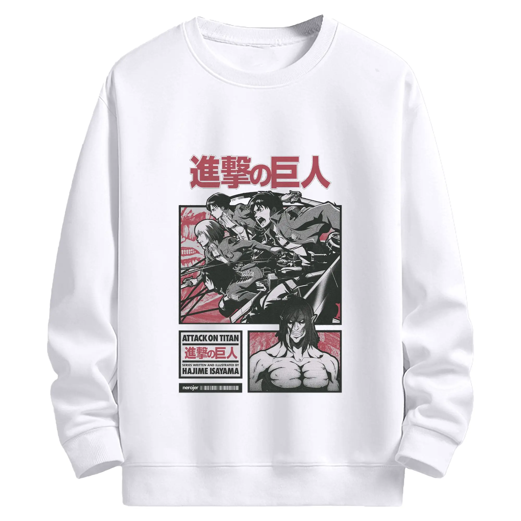 進撃の巨人 大人気キャラクター特別限定 - 高品質 クルーネック スウェット ・ コットン59％ ポリエステル41％ ・ ユニセックス 長袖 トレーナー ・ カジュアル デイリー スポーツ 散歩用