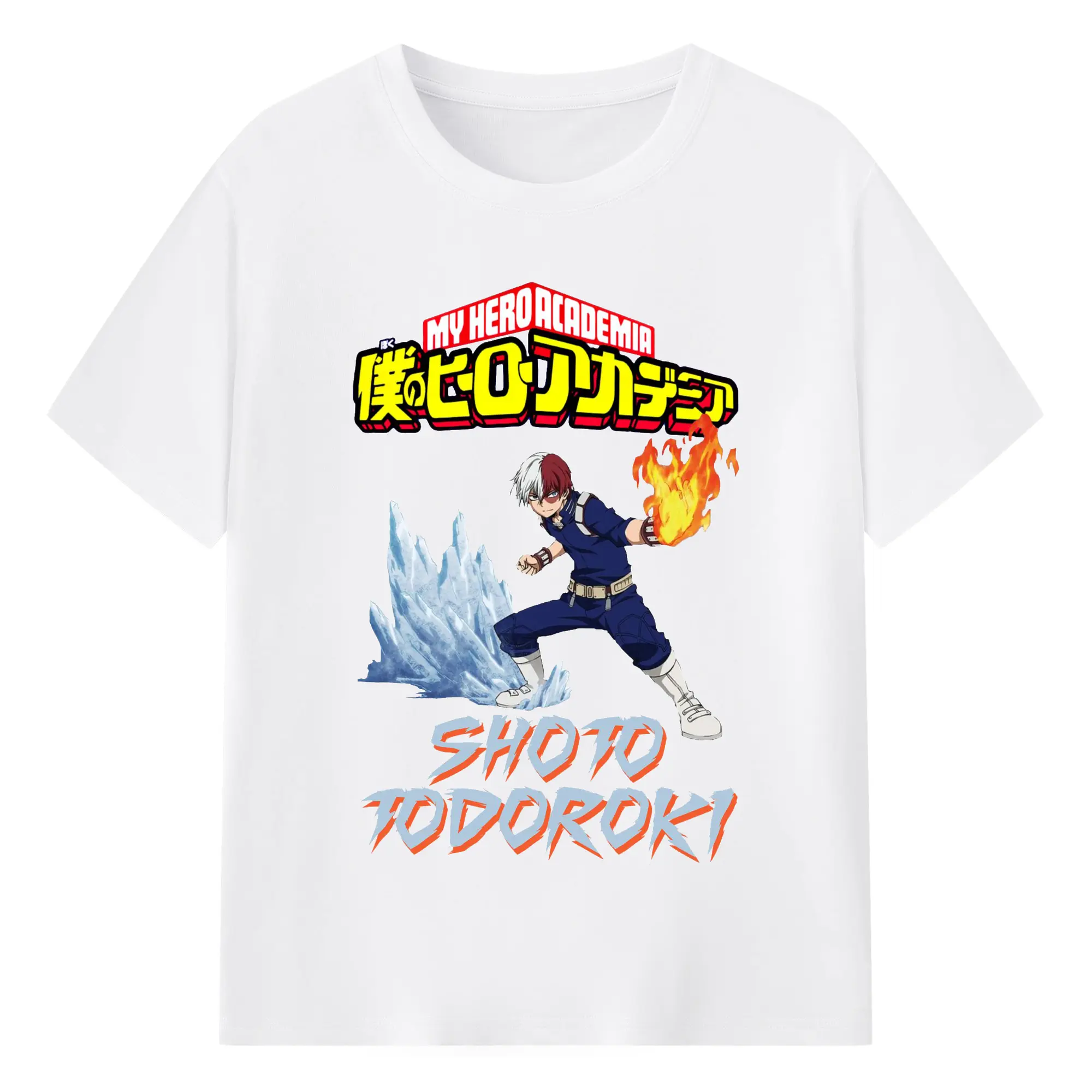 僕のヒーローアカデミア - 綿100％ 半袖Tシャツ ・ フロントプリント ・ 快適 通気性 ・ 日常使い 散歩 スポーツ用