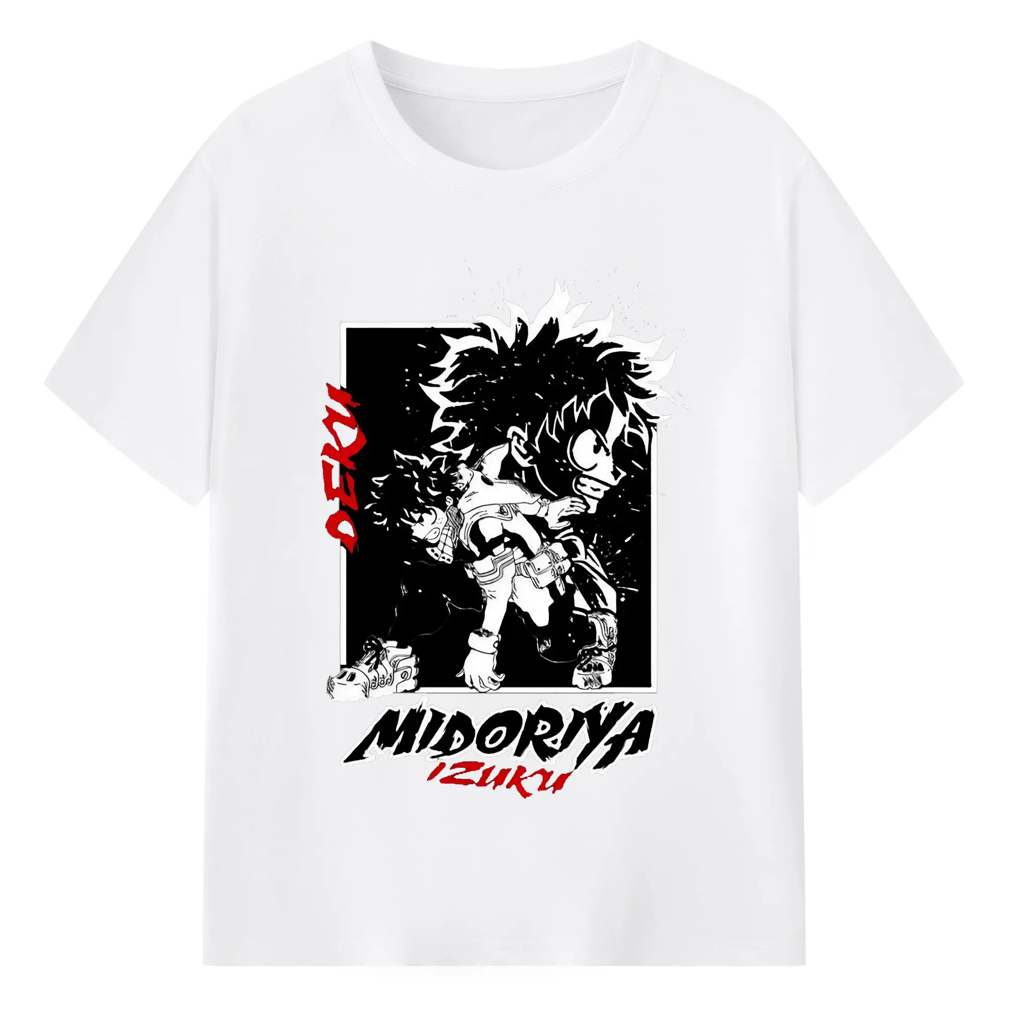 僕のヒーローアカデミア - 綿100％ 半袖Tシャツ ・ フロントプリント ・ 快適 通気性 ・ 日常使い 散歩 スポーツ用