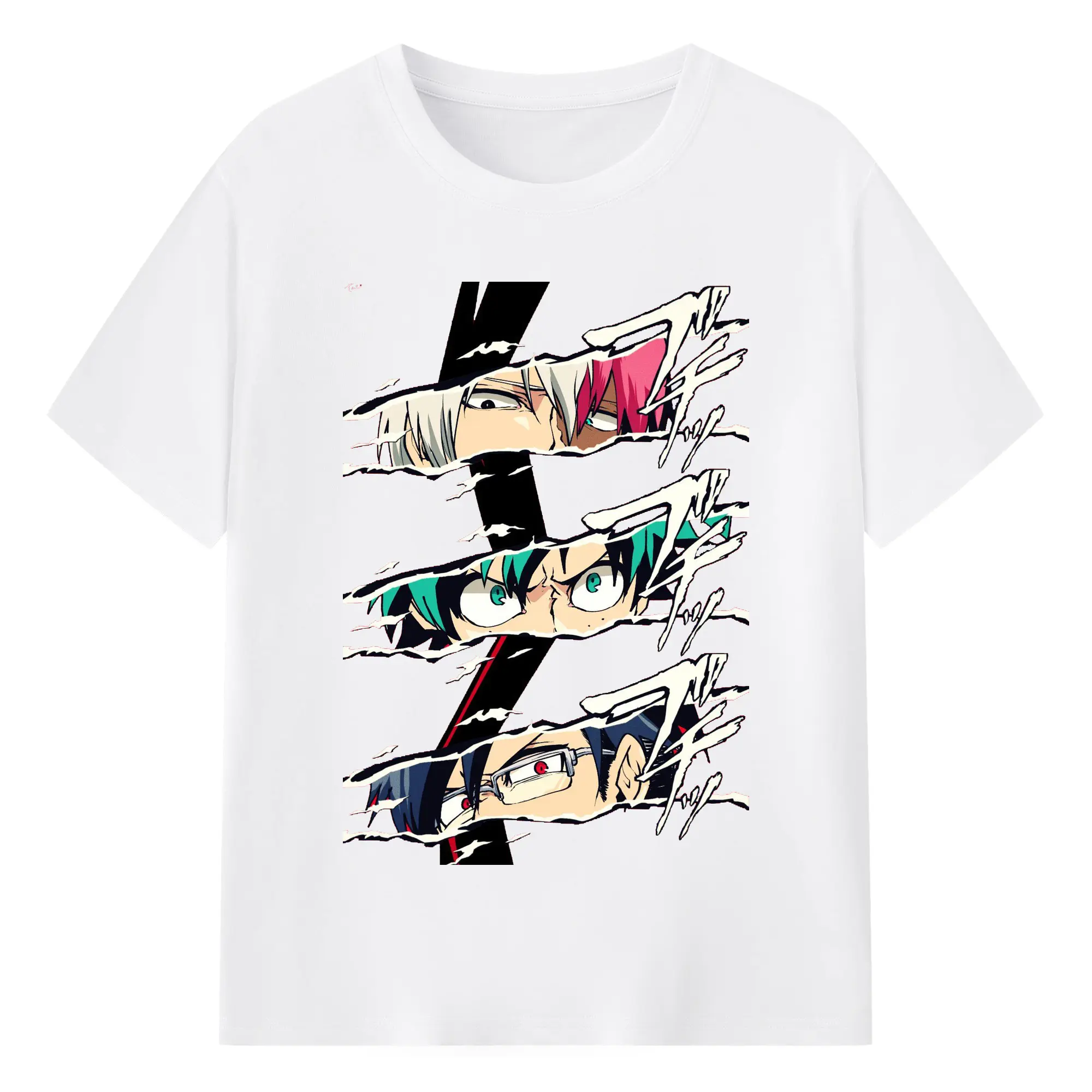 僕のヒーローアカデミア - 綿100％ 半袖Tシャツ ・ フロントプリント ・ 快適 通気性 ・ 日常使い 散歩 スポーツ用