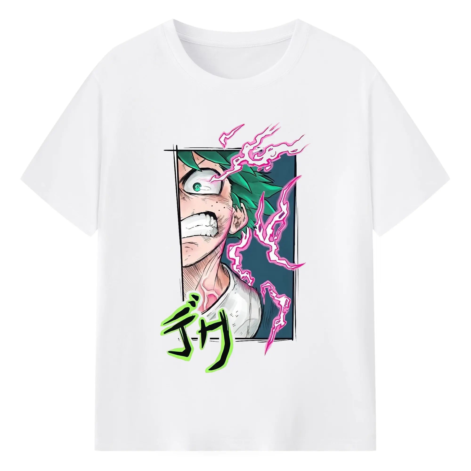 僕のヒーローアカデミア 緑谷 出久 - 綿100％ 半袖Tシャツ ・ フロントプリント ・ 快適 通気性 ・ 日常使い 散歩 スポーツ用